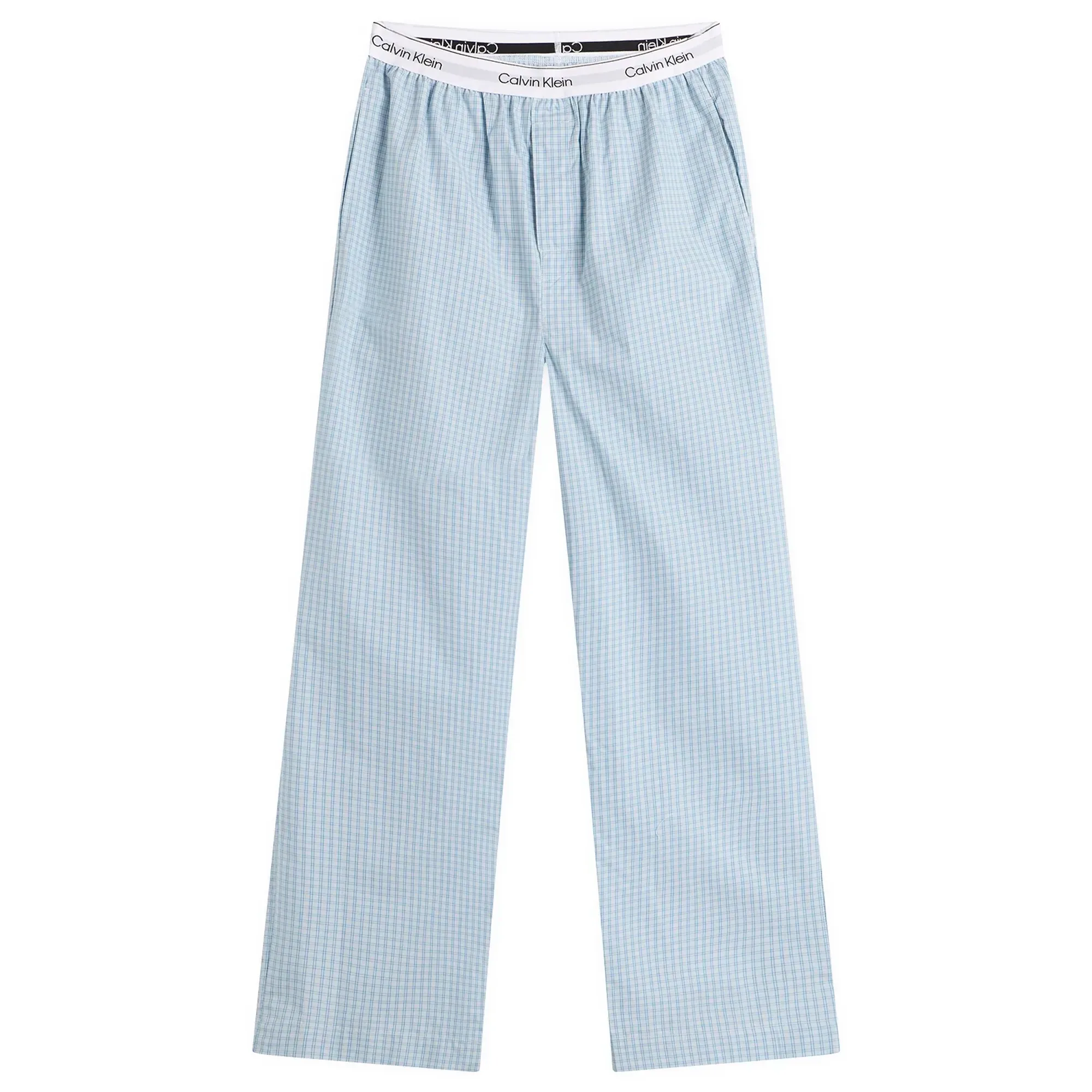 Calvin Klein Men's Cotton Poplin Sleep Pant Summit Plaid Ballad Blue