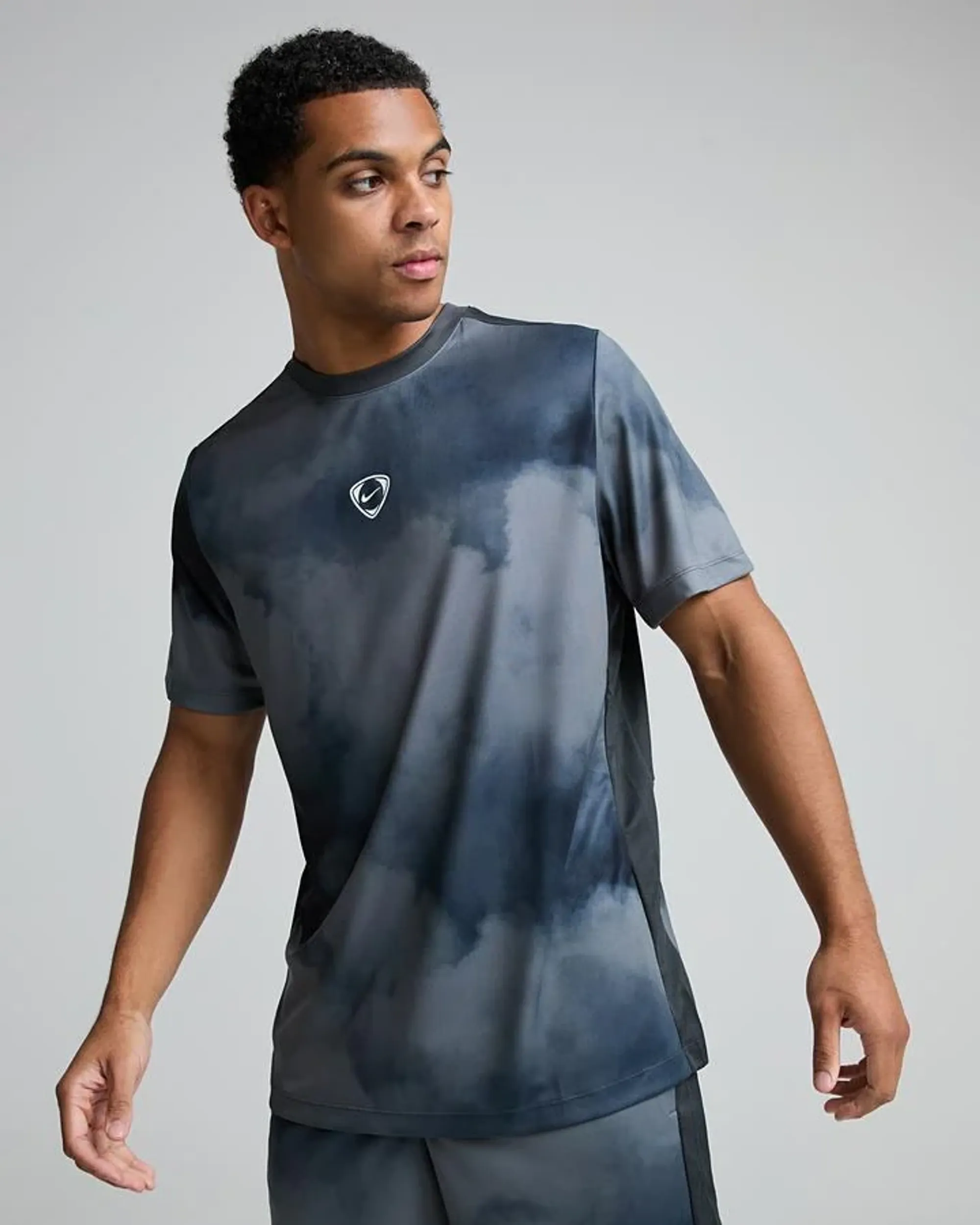 Nike Academy Plus Short Sleeve AOP GX T-Shirt - Black - Size XL - Black