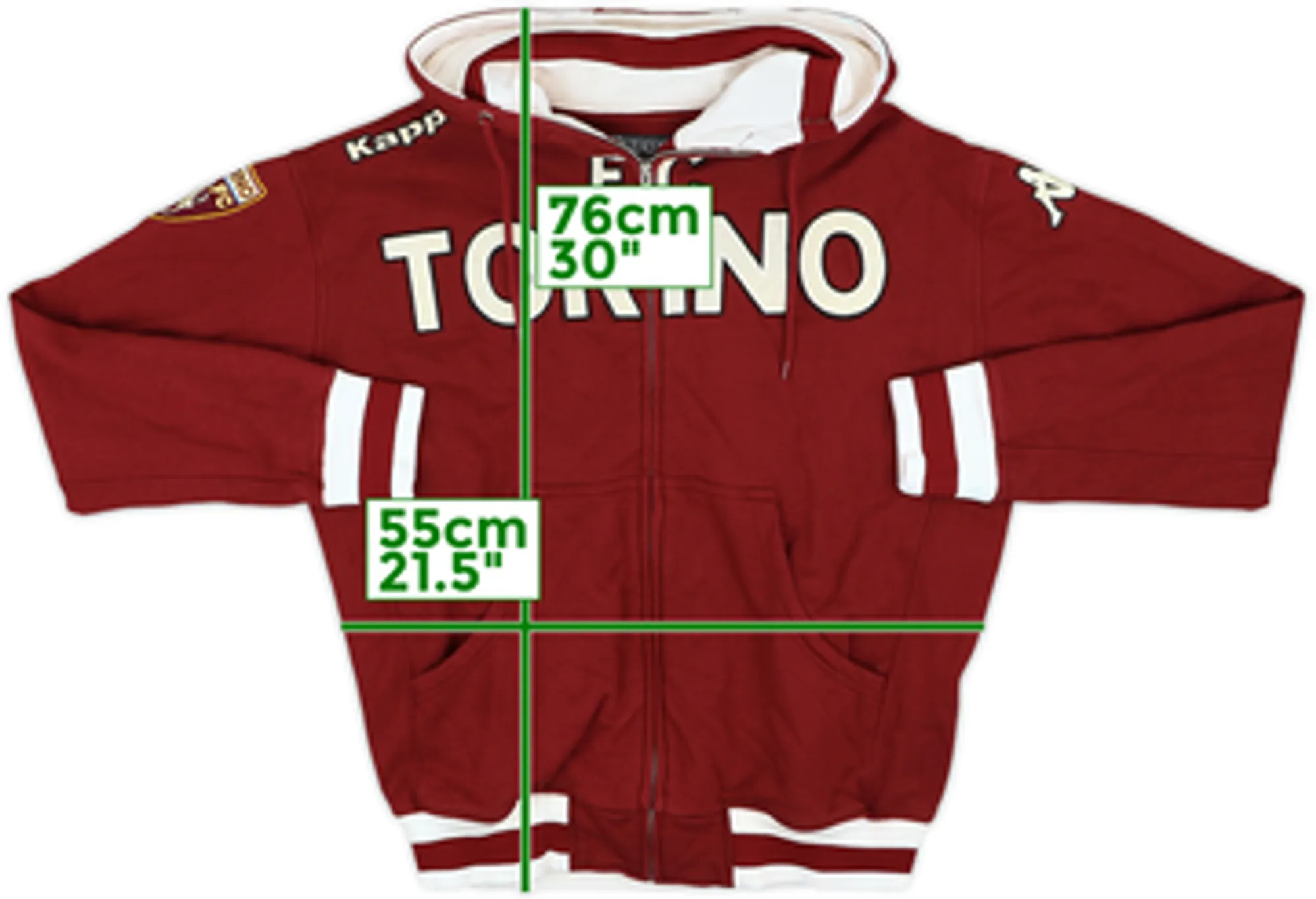 2009-10 Torino Kappa Hooded Track Jacket - 8/10 - (L)
