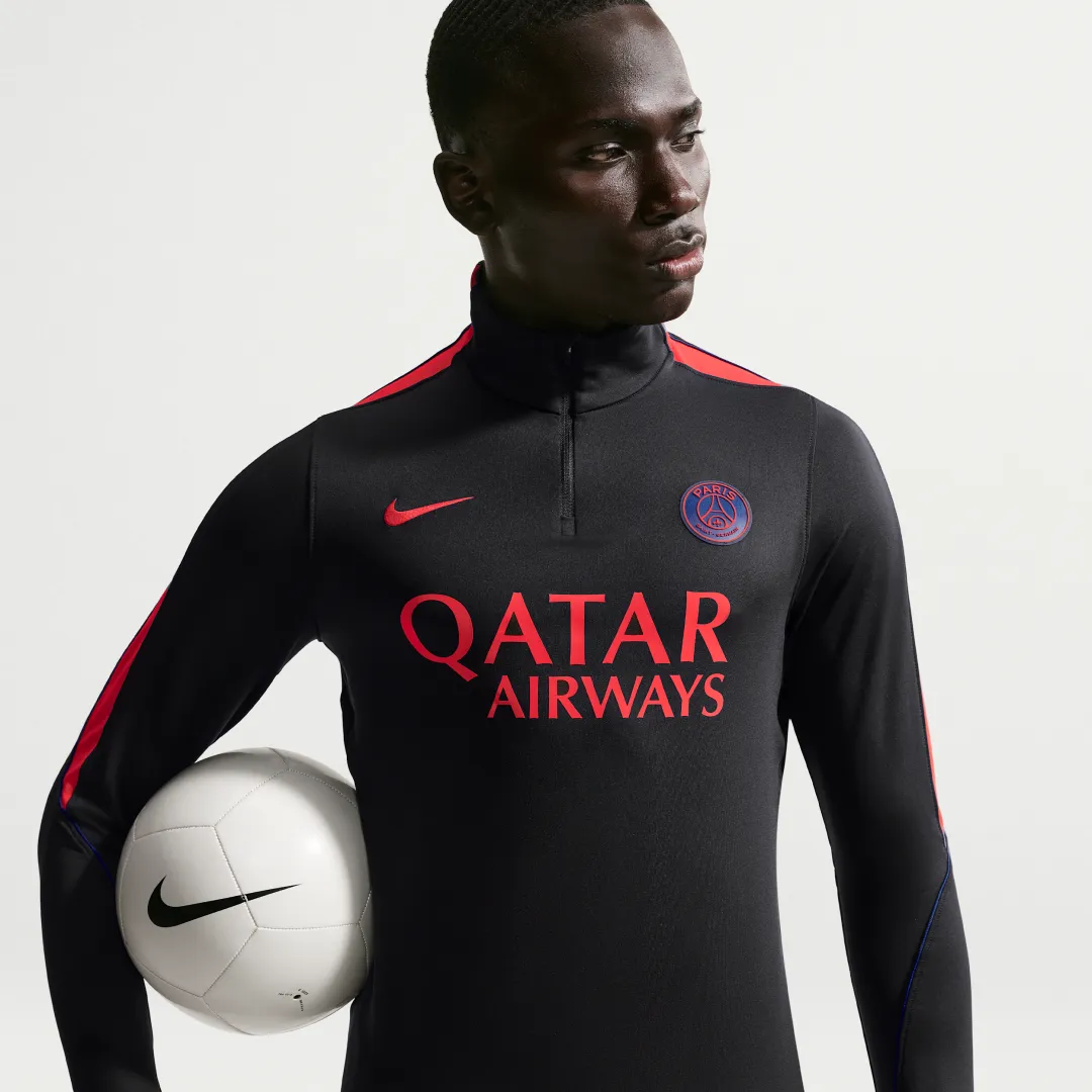 Nike Jordan x PSG Dri-Fit Strike 1/4 Zip L/S Drill Top - Black/Red