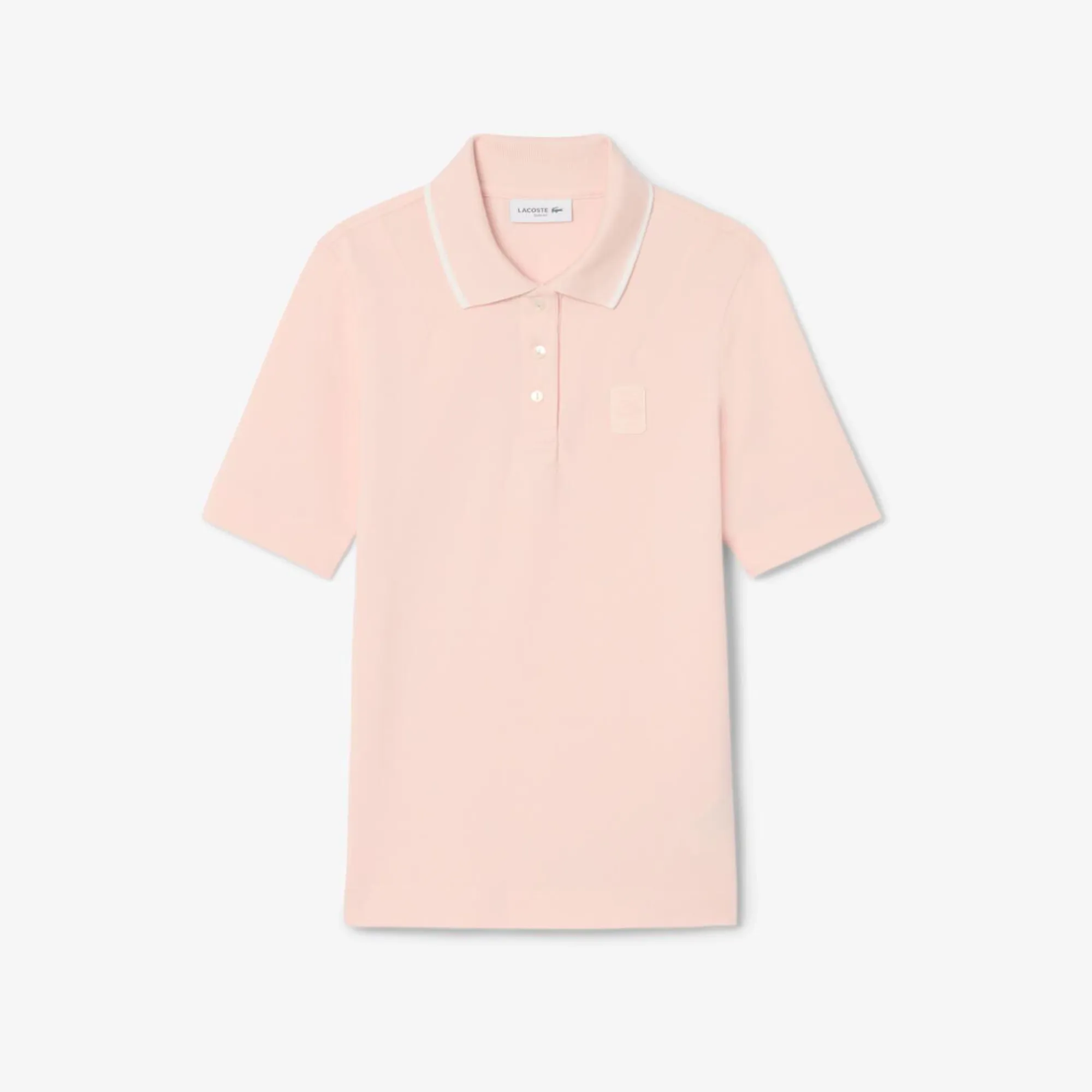 Lacoste Slim Fit Two Tone Badge Accent Polo Shirt - Rose