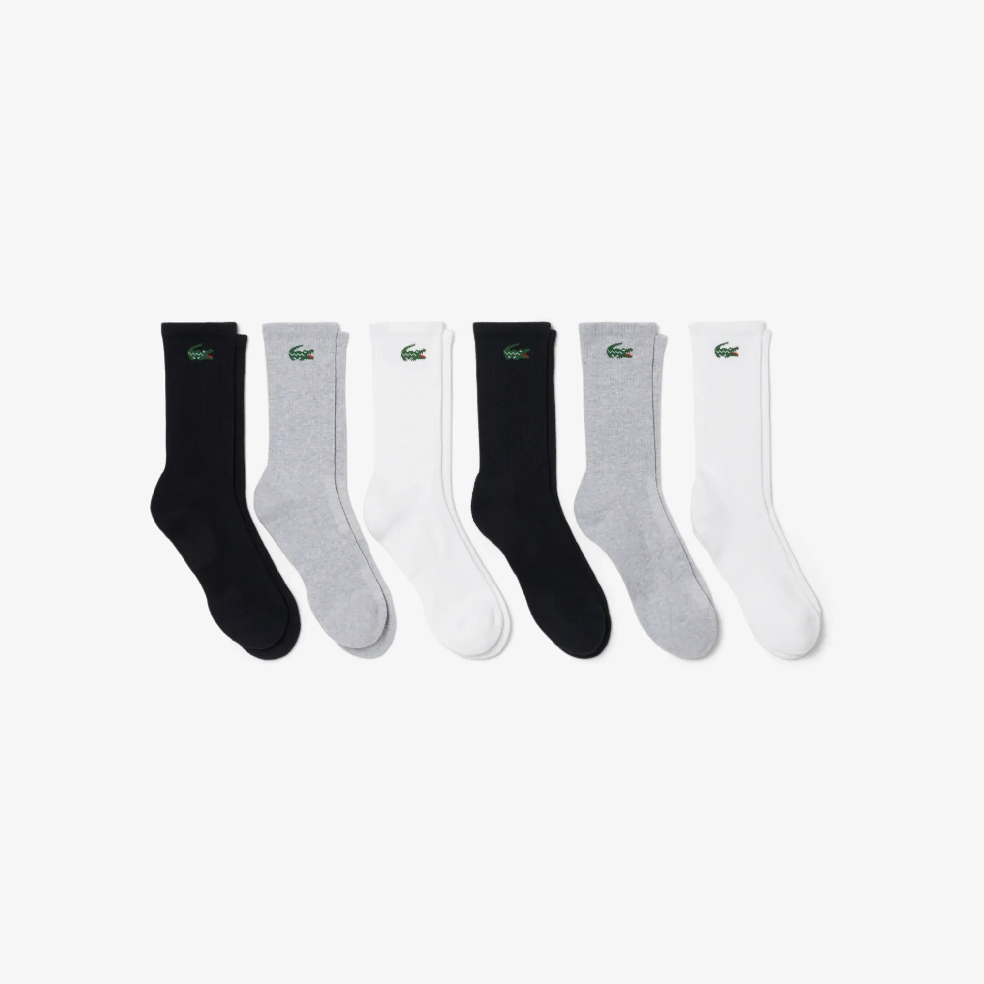 Lacoste 6-Pack Sport Socks - White / Grey Chine / Black
