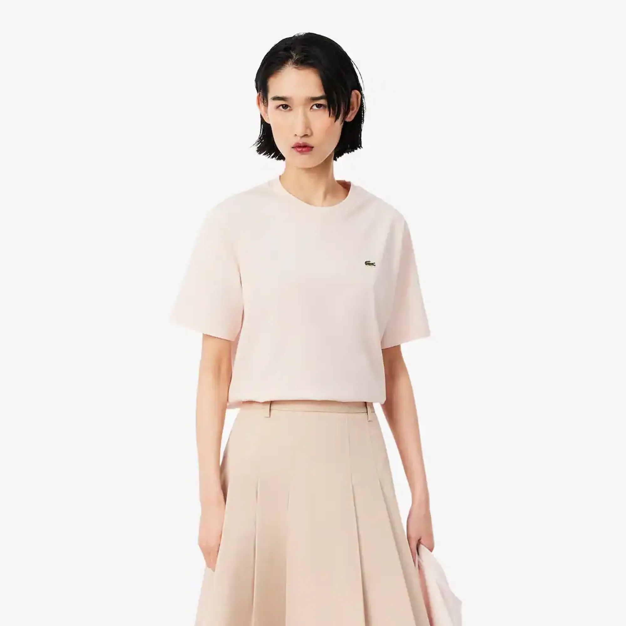 Lacoste Relaxed Fit Soft Cotton T-shirt - Rose