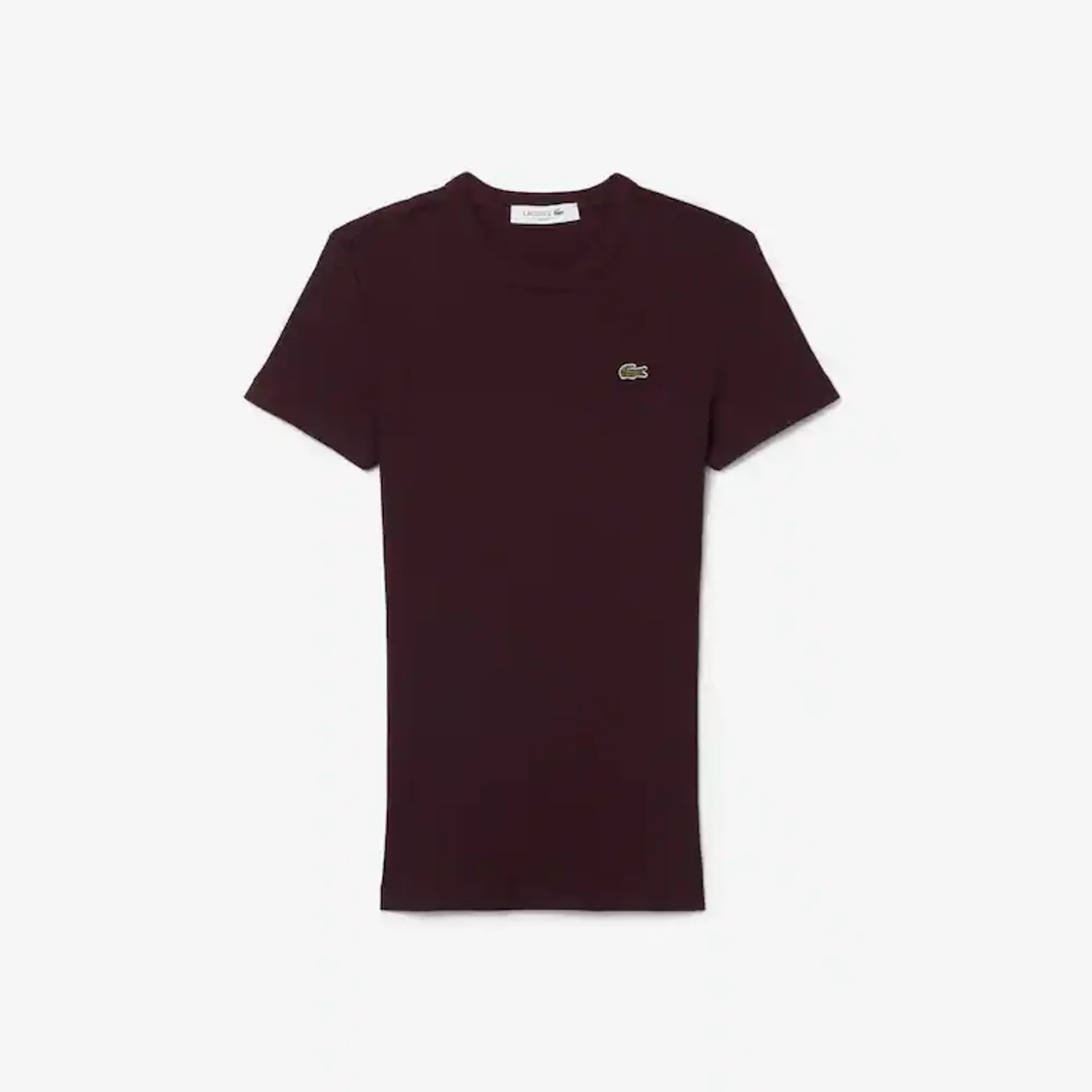 Lacoste Slim Fit Ribbed Cotton T-shirt - Brown