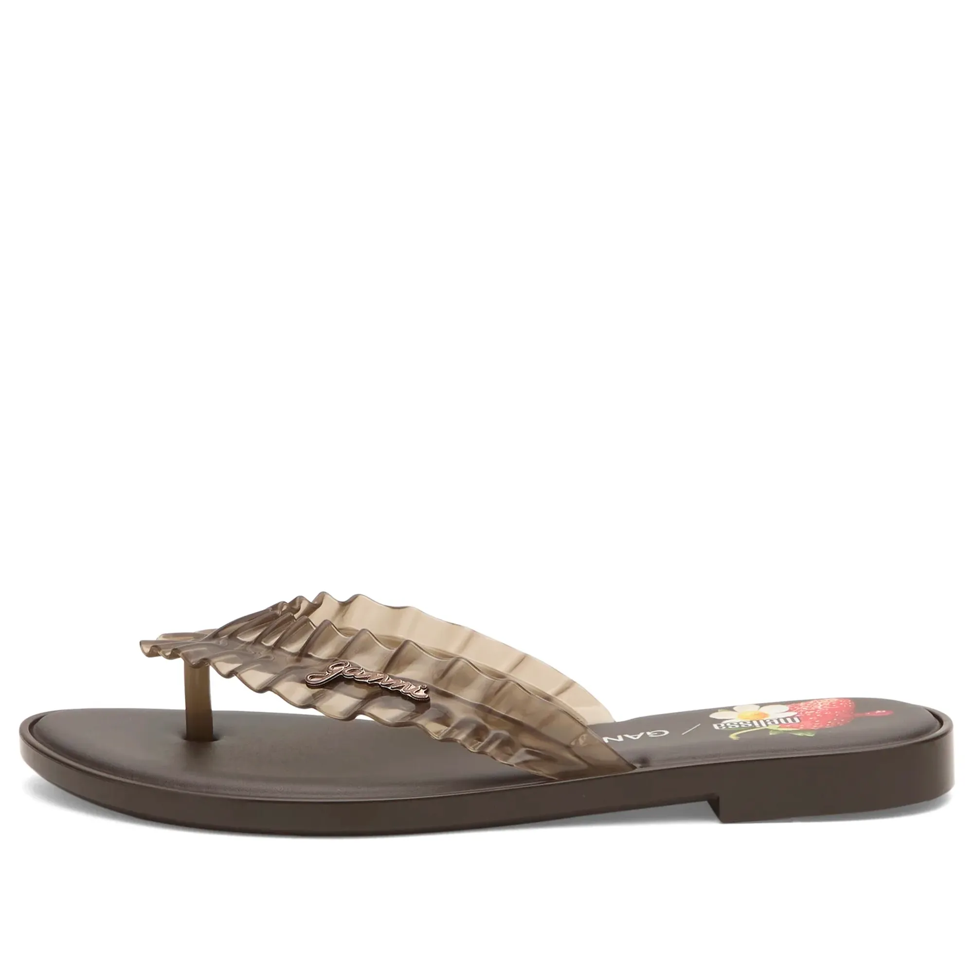Melissa Women's x Ganni Leopard Flip Flop Slim Brown