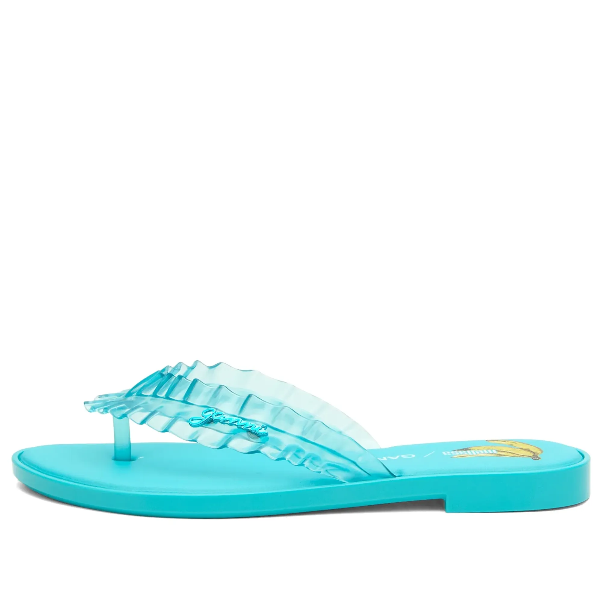 Melissa Women's x Ganni Leopard Flip Flop Slim Blue