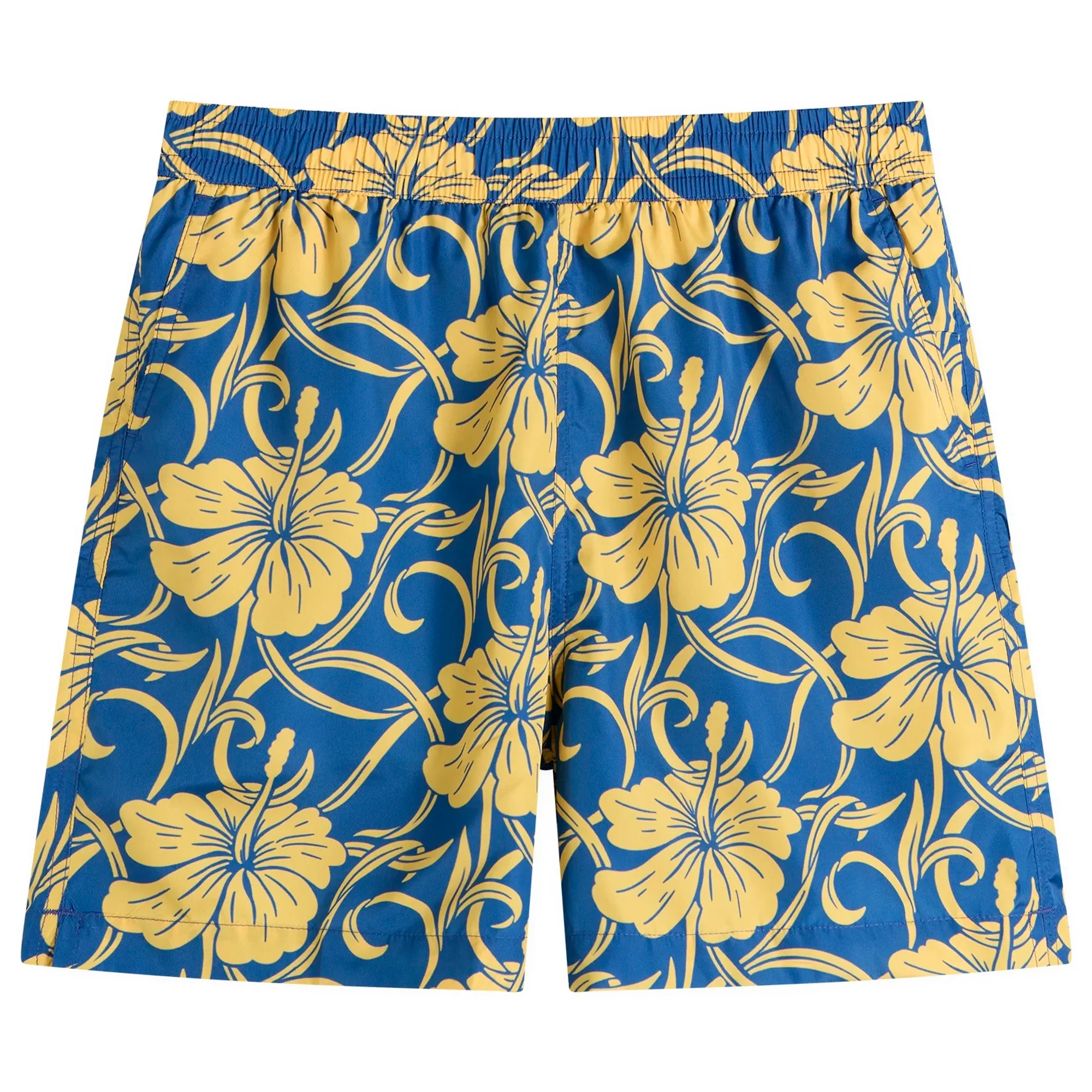 Drôle de Monsieur Men's Hibiscus Beach Shorts Navy