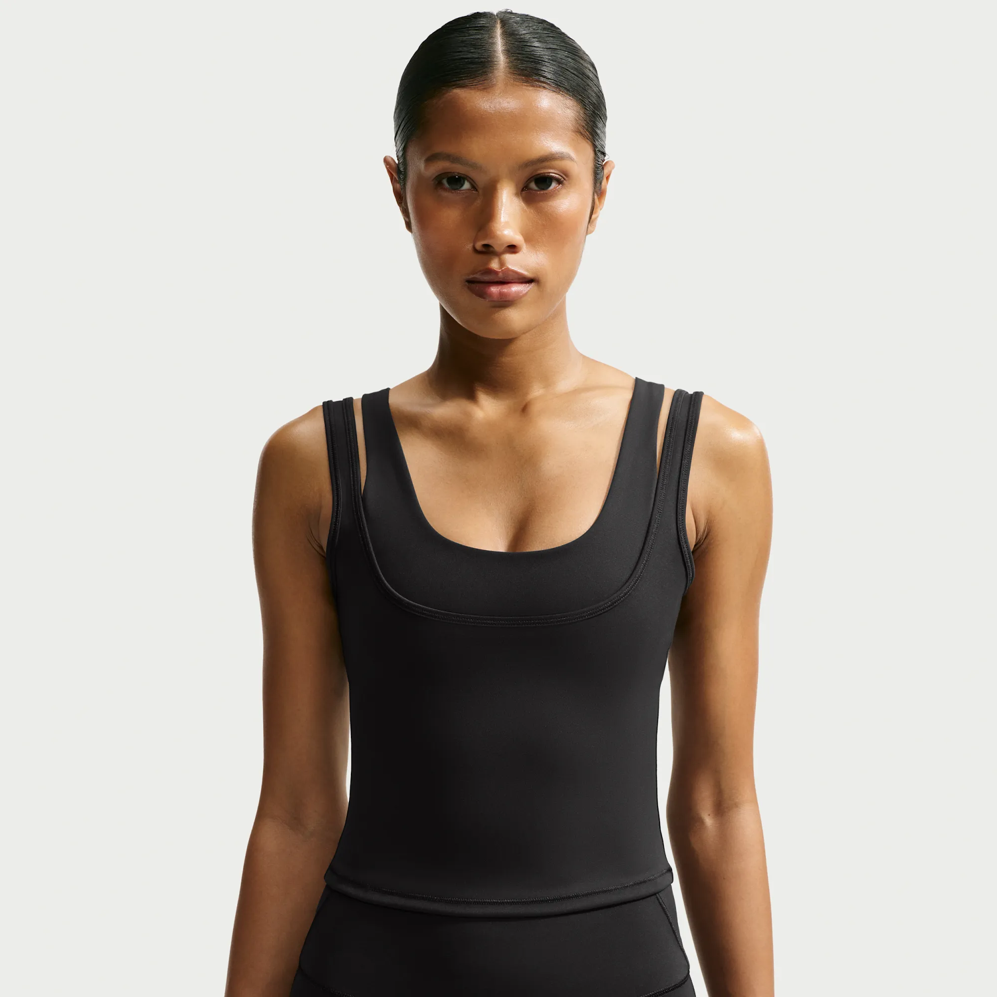 NikeSKIMS Matte Women's Double-Strap Scoop Tank Top - Black