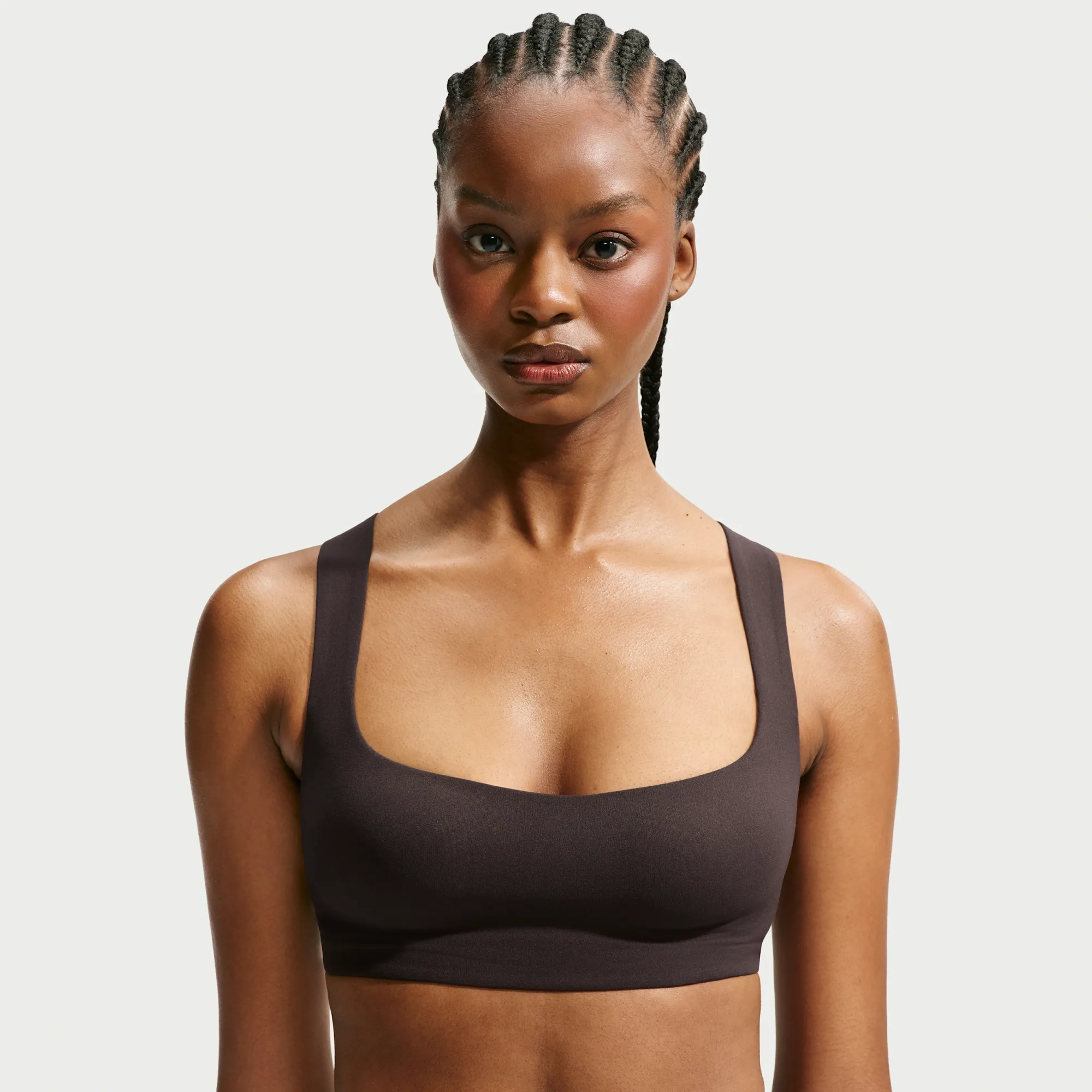 NikeSKIMS Studio Stretch Women's Square Neck Bra - Brown