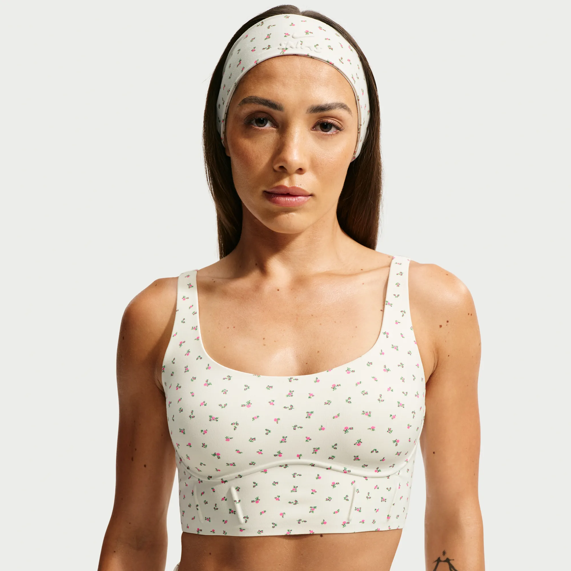 NikeSKIMS Matte Women's Printed Long-Line Corset Bra - White