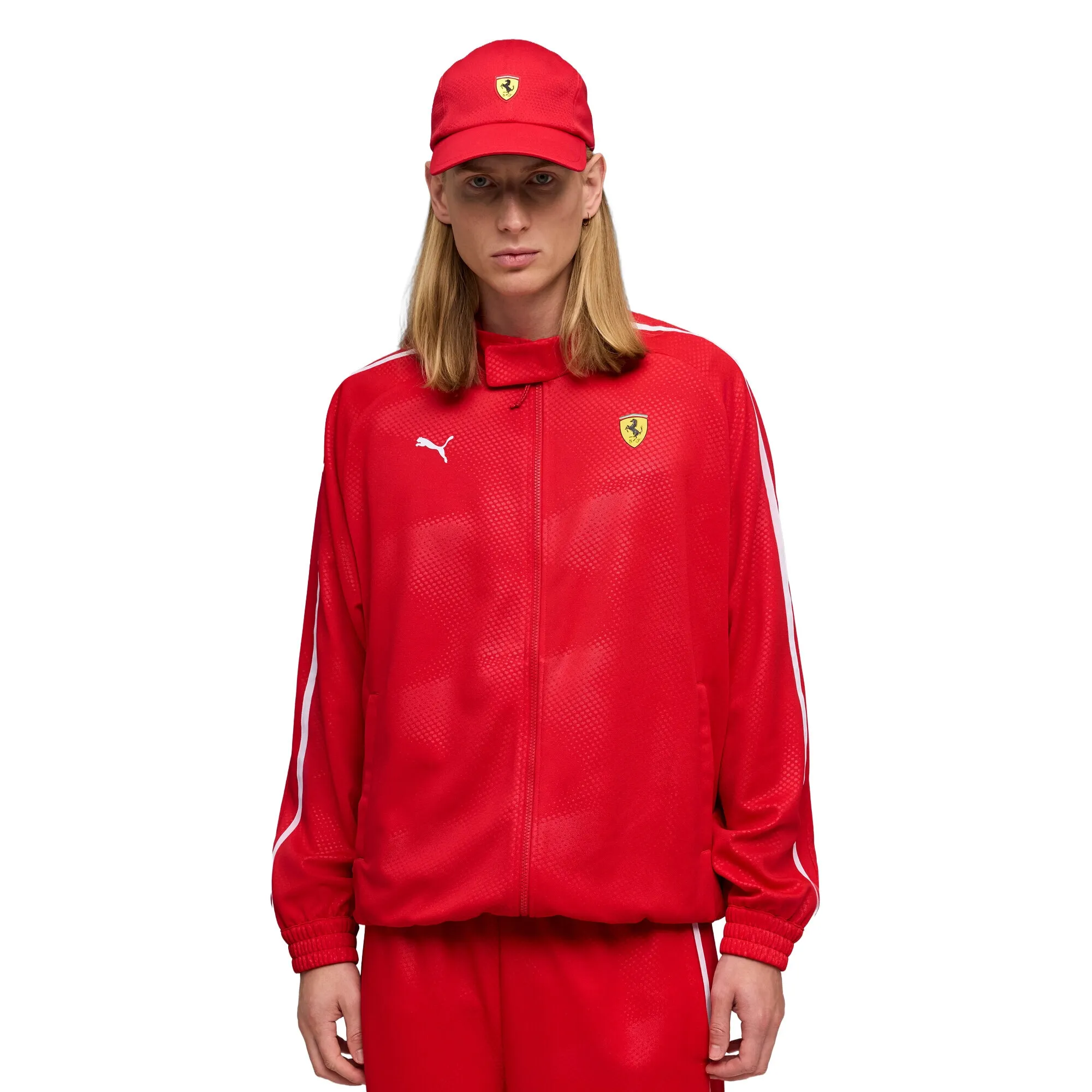 Scuderia Ferrari T7 Oversized Track Jacket Men in Red | Size Large