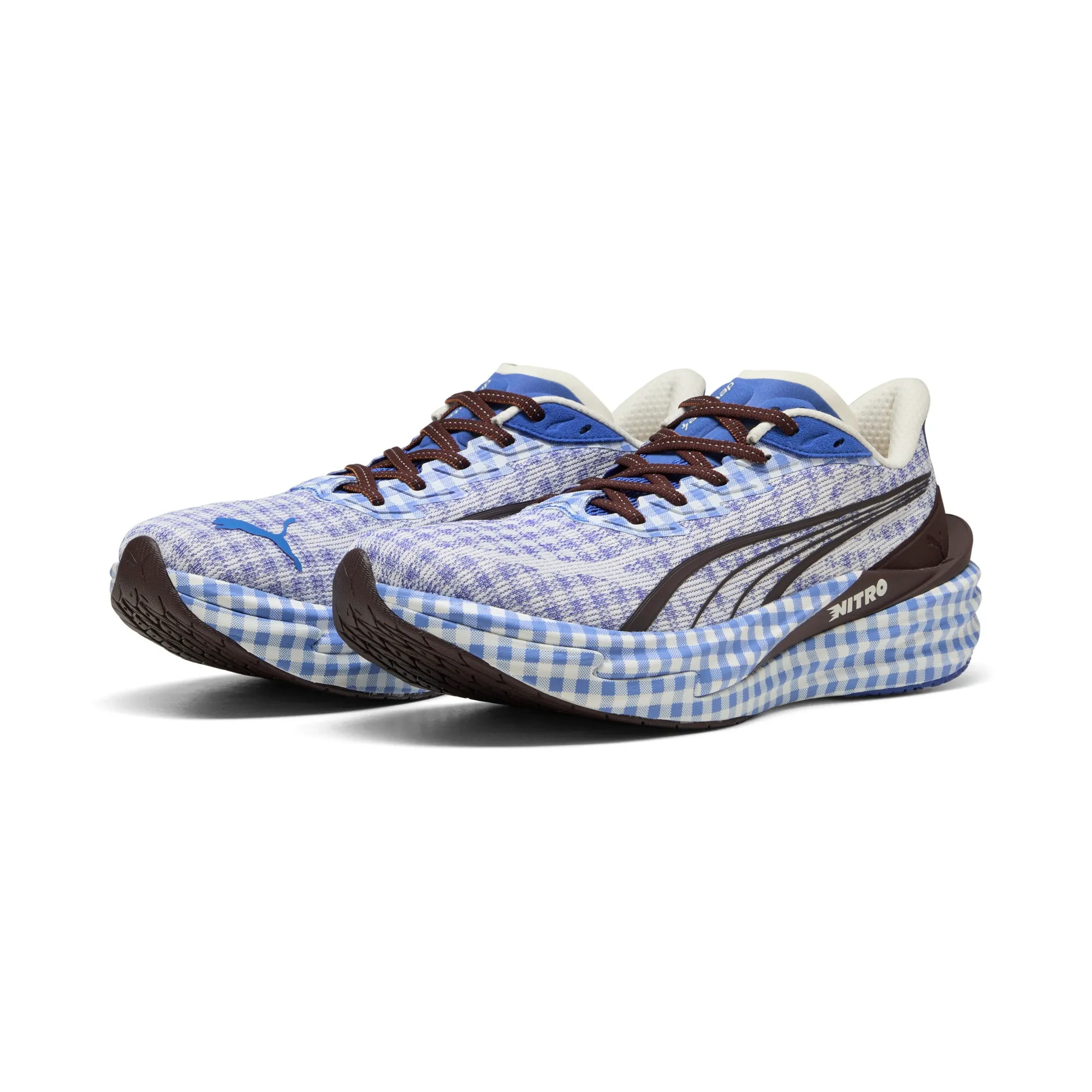 PUMA Deviate NITRO 4 Check Running Shoes Men in Blue | Size 10