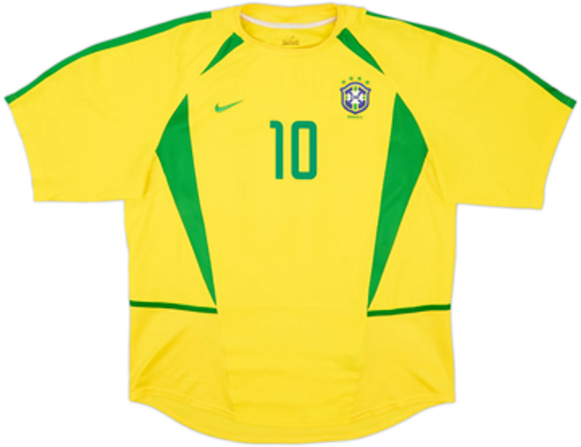 2002-04 Brazil Home Shirt Rivaldo #10 - 9/10 - (L)