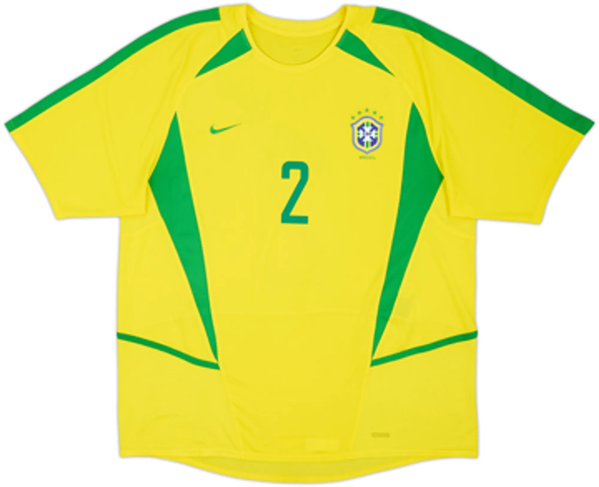 2002-04 Brazil Home Shirt Cafu #2 - 8/10 - (L)