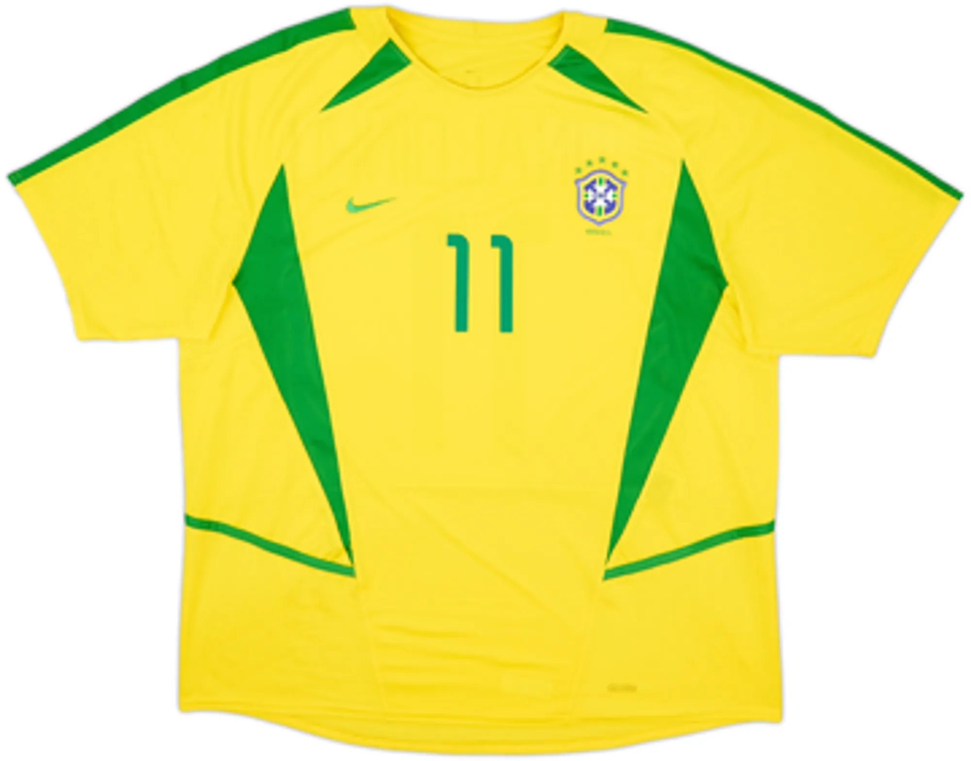 2002-04 Brazil Home Shirt Ronaldinho #11 - 7/10 - (XL)
