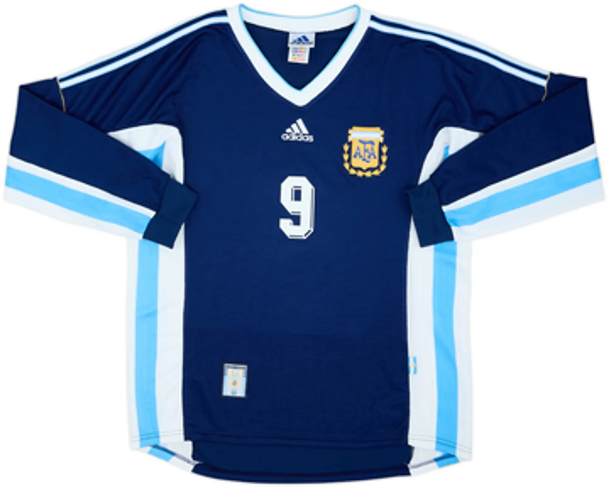 1998-99 Argentina Away L/S Shirt Batistuta #9 - 8/10 - (M)