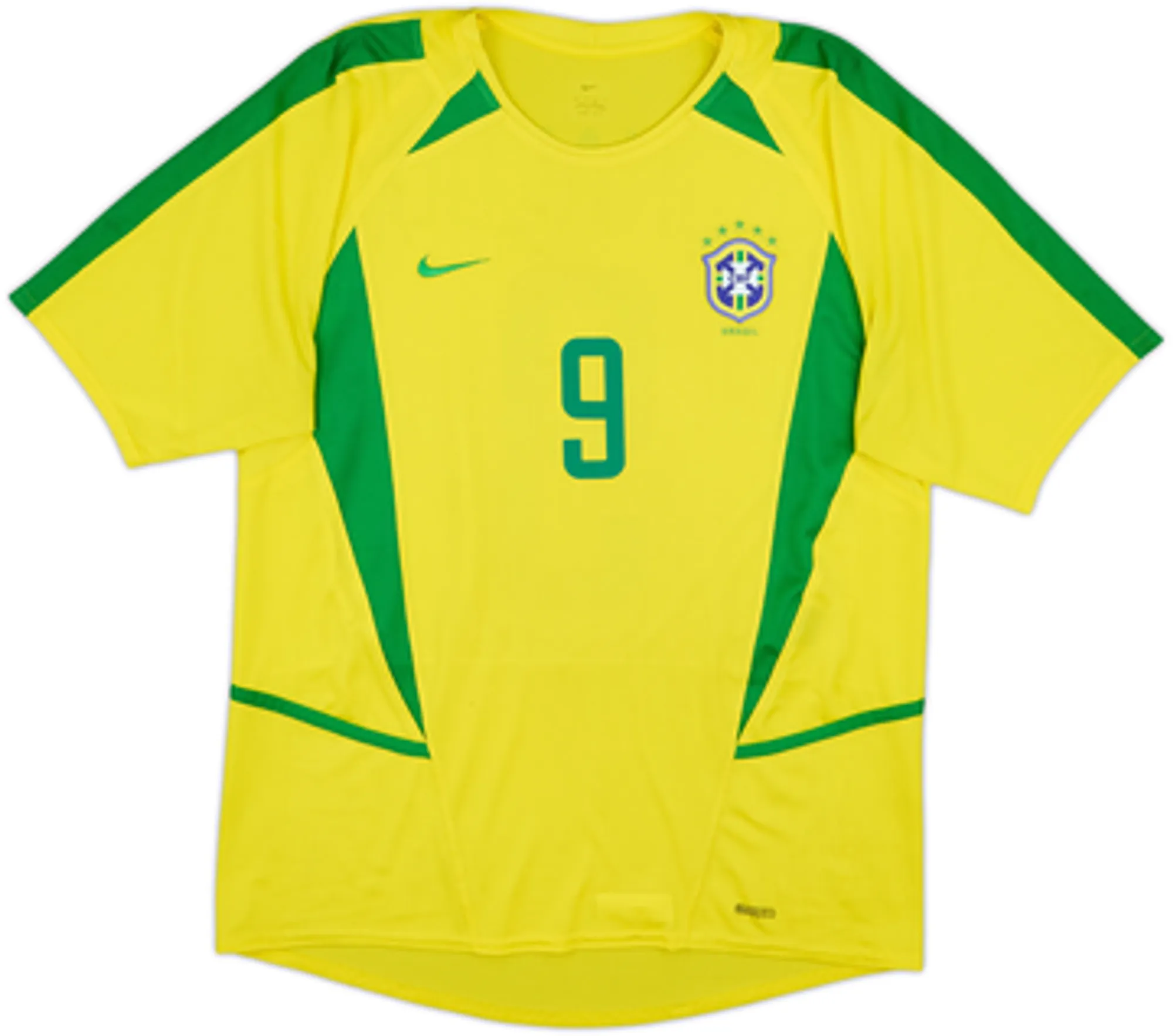 2002-04 Brazil Home Shirt Ronaldo #9 - 7/10 - (L)