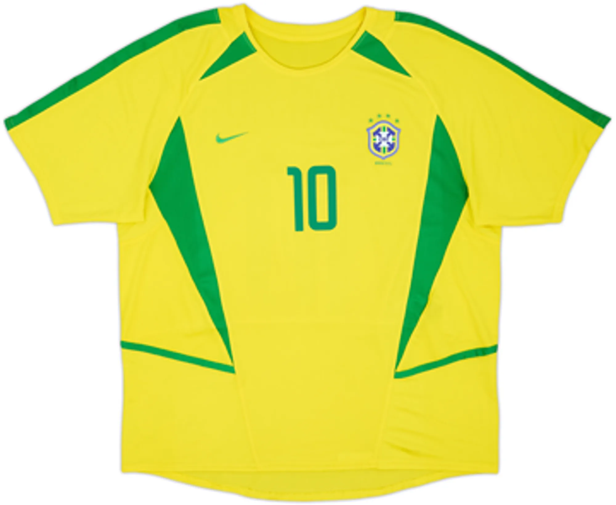 2002-04 Brazil Home Shirt Rivaldo #10 - 8/10 - (XL)