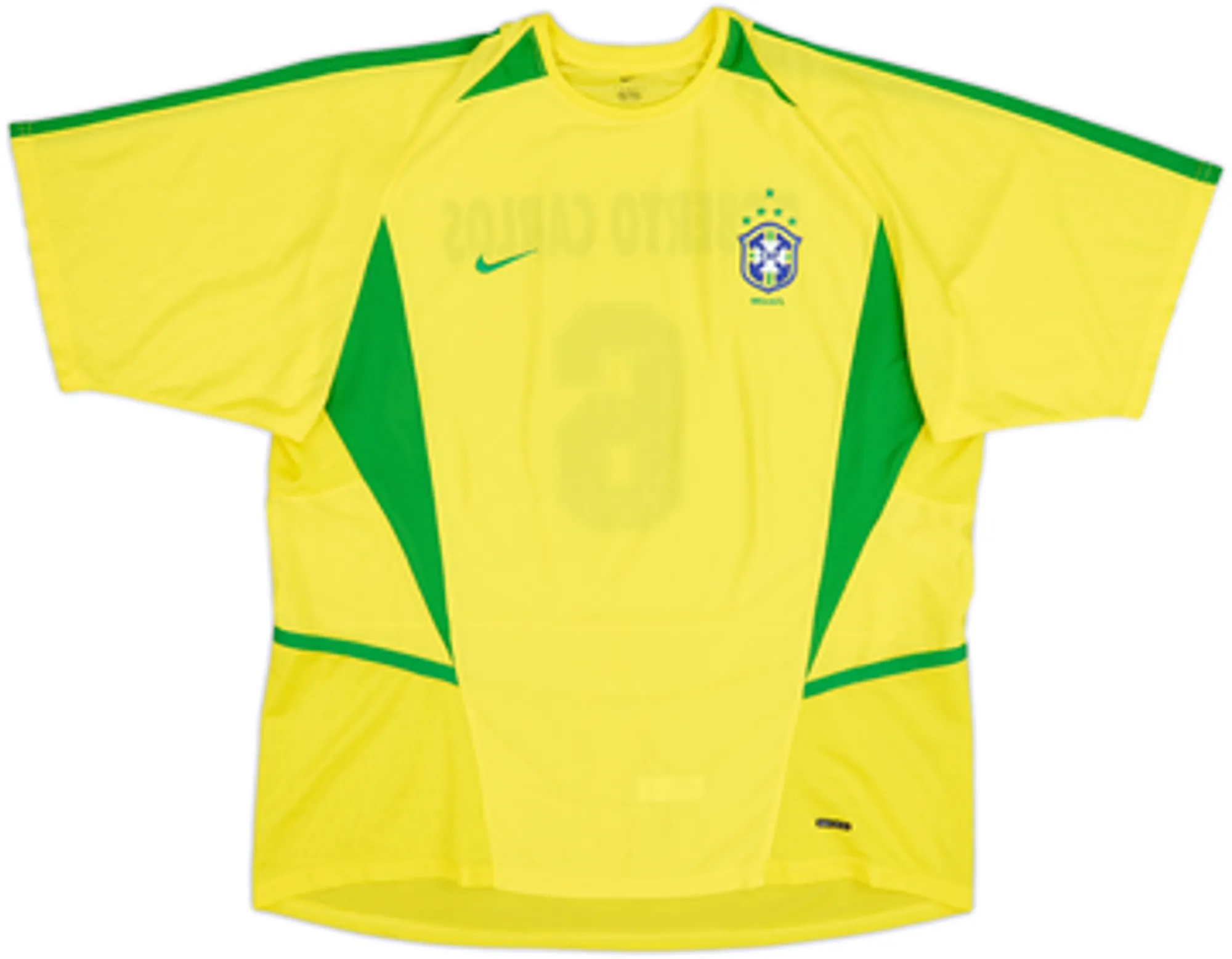 2002-04 Brazil Home Shirt Roberto Carlos #6 - 8/10 - (L)