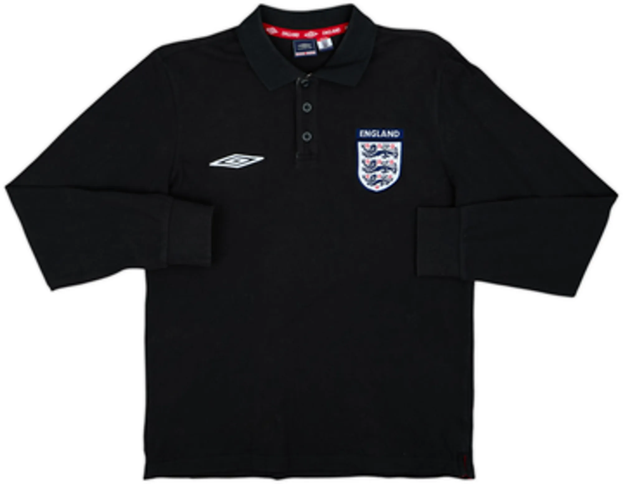 2002-04 England Umbro Polo L/S Shirt - 9/10 - (M)