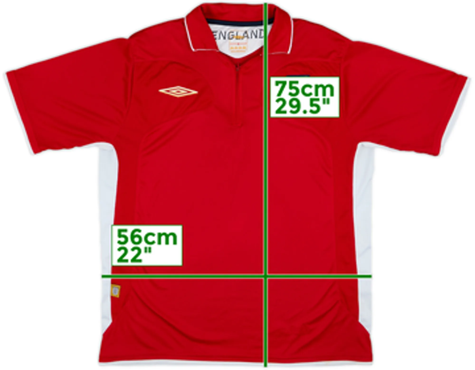 2006-07 England Umbro 1/4 Zip Polo Shirt - 7/10 - (L)