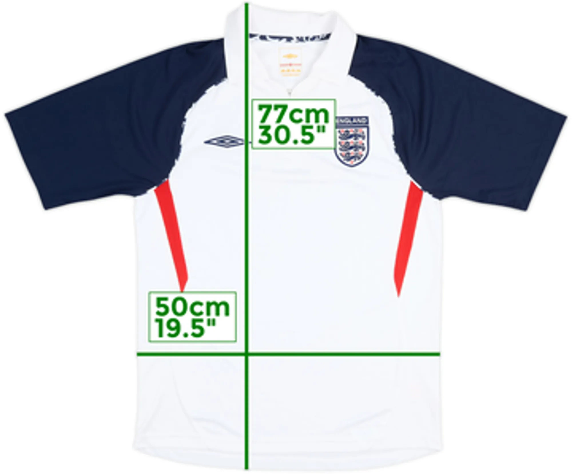 2007-08 England Umbro 1/4 Zip Polo Shirt - 8/10 - (M)