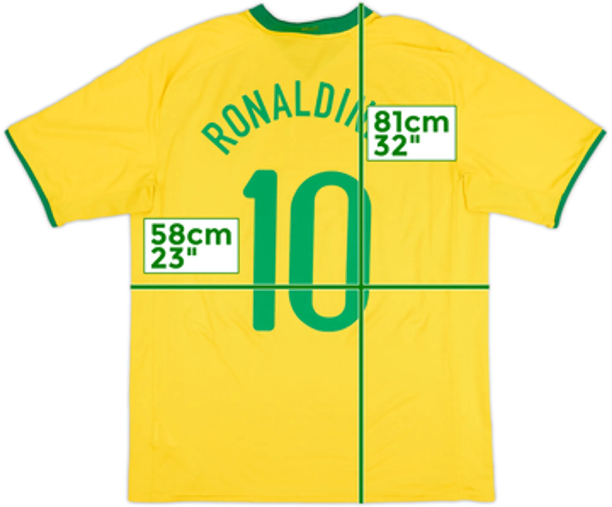 2008-10 Brazil Home Shirt Ronaldinho #10 - 8/10 - (XL)
