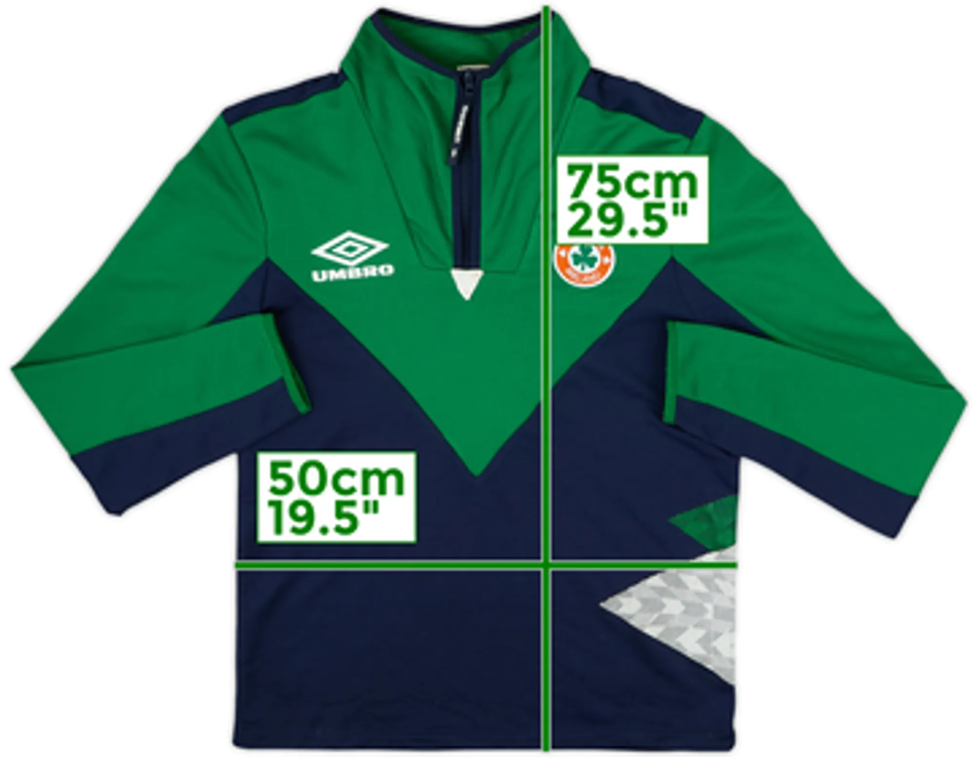 2021-22 Ireland Umbro 1/4 Zip Drill Top - 7/10 - (M)