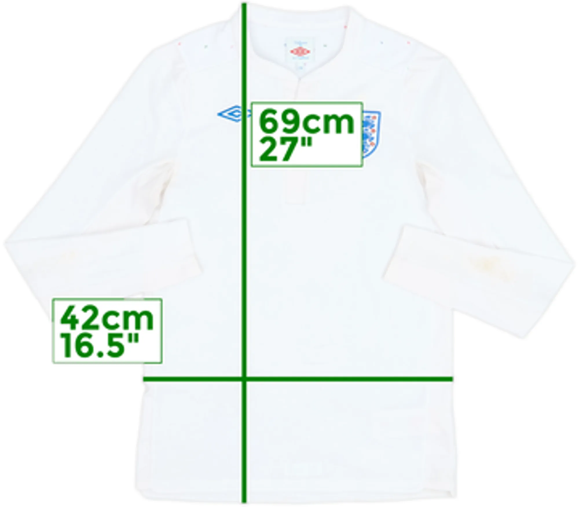 2010-11 England Home L/S Shirt - 5/10 - (XL.Boys)