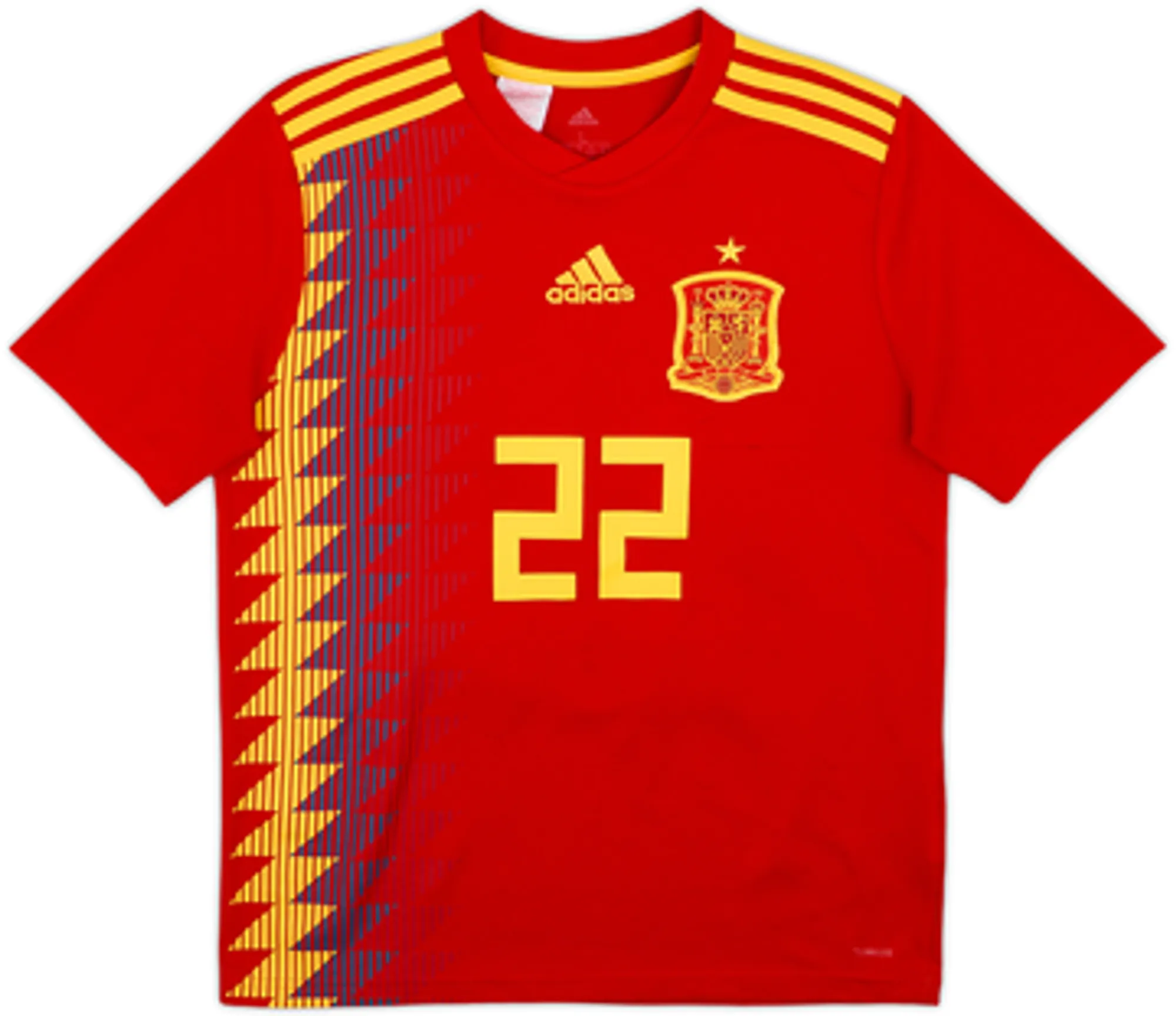 2018-19 Spain Home Shirt Alvaro #22 - 6/10 - (L.Boys)