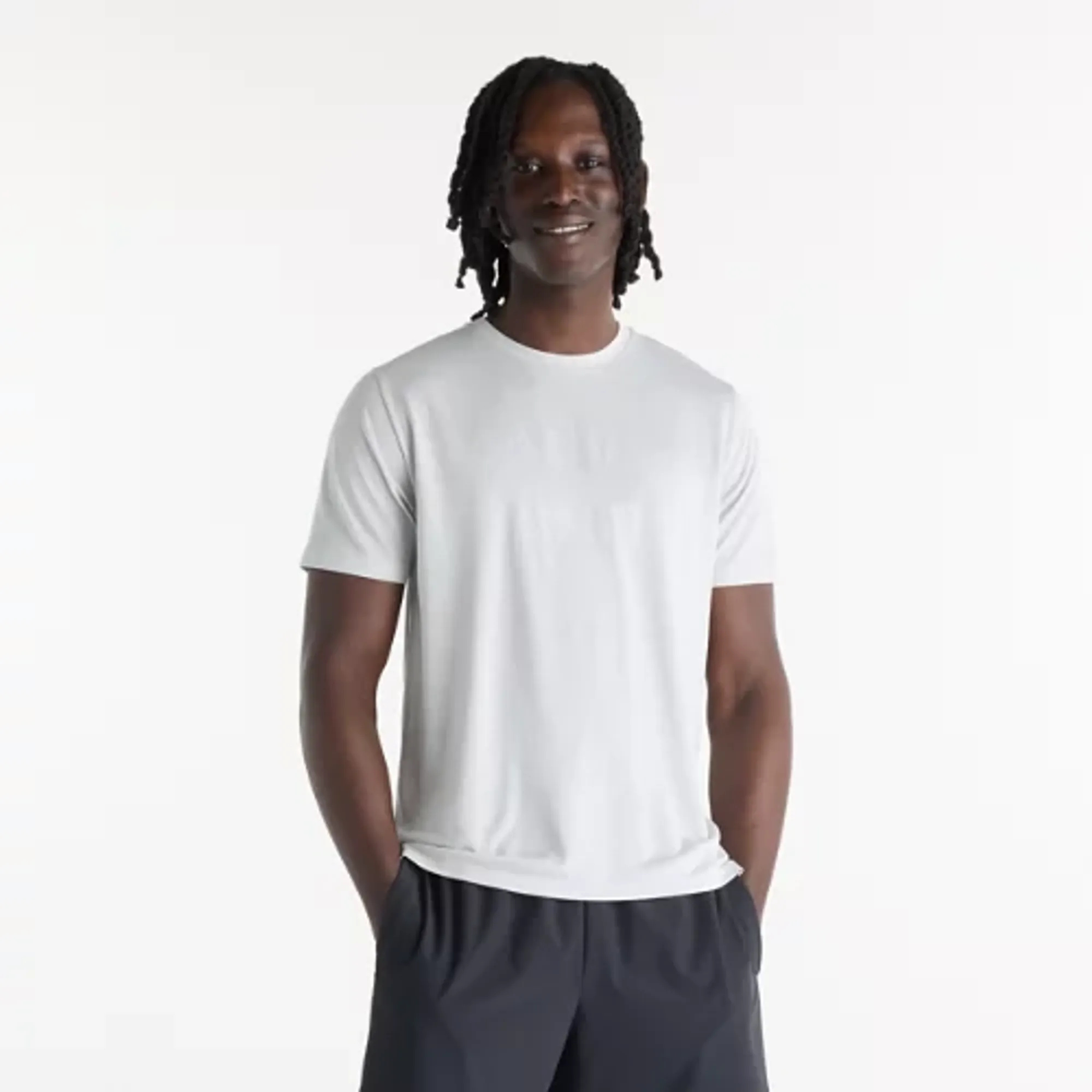 New Balance Men's Grey Day Running Club T-Shirt Polywoven