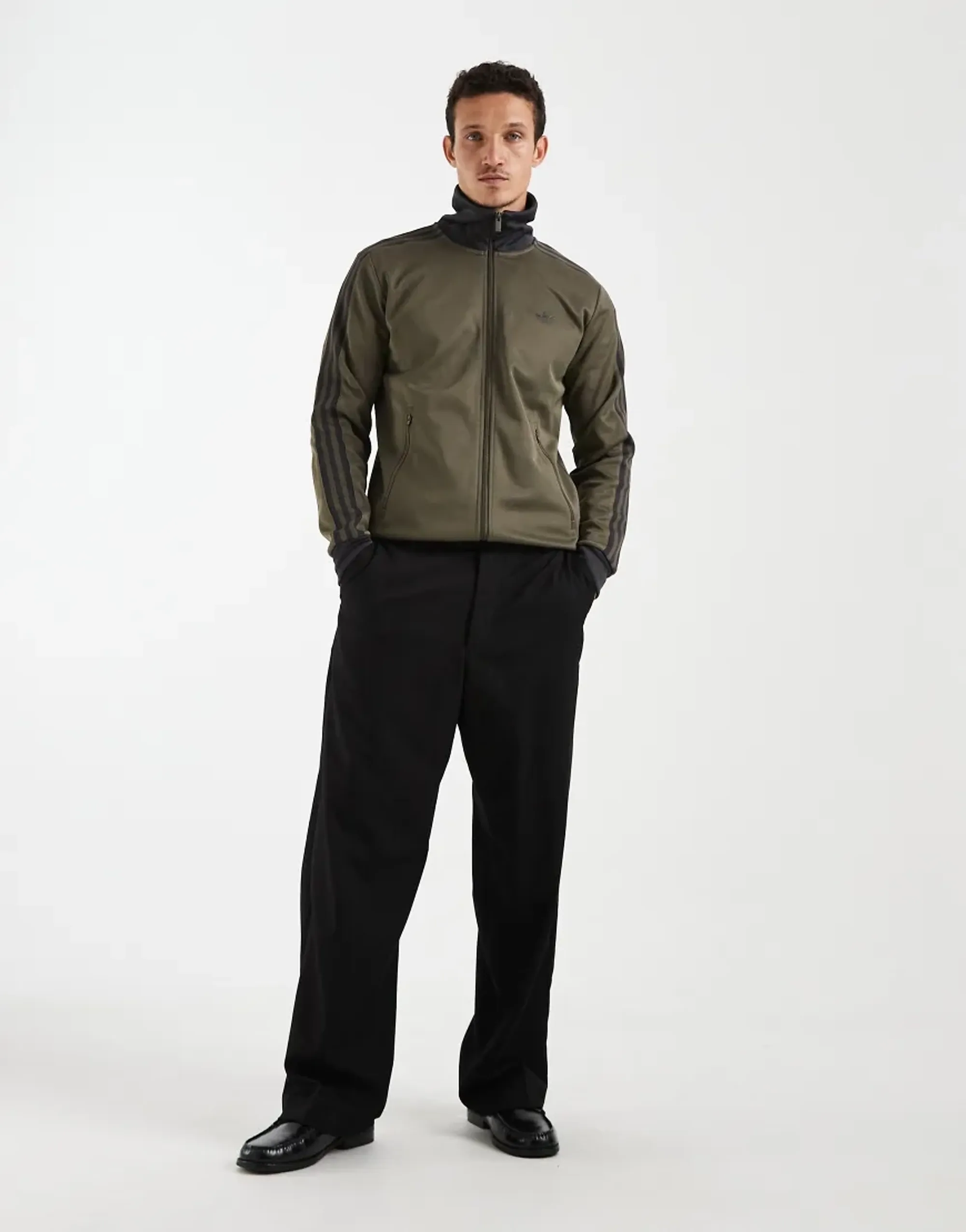 Adidas Originals Classic Track Top In Branch-Brown