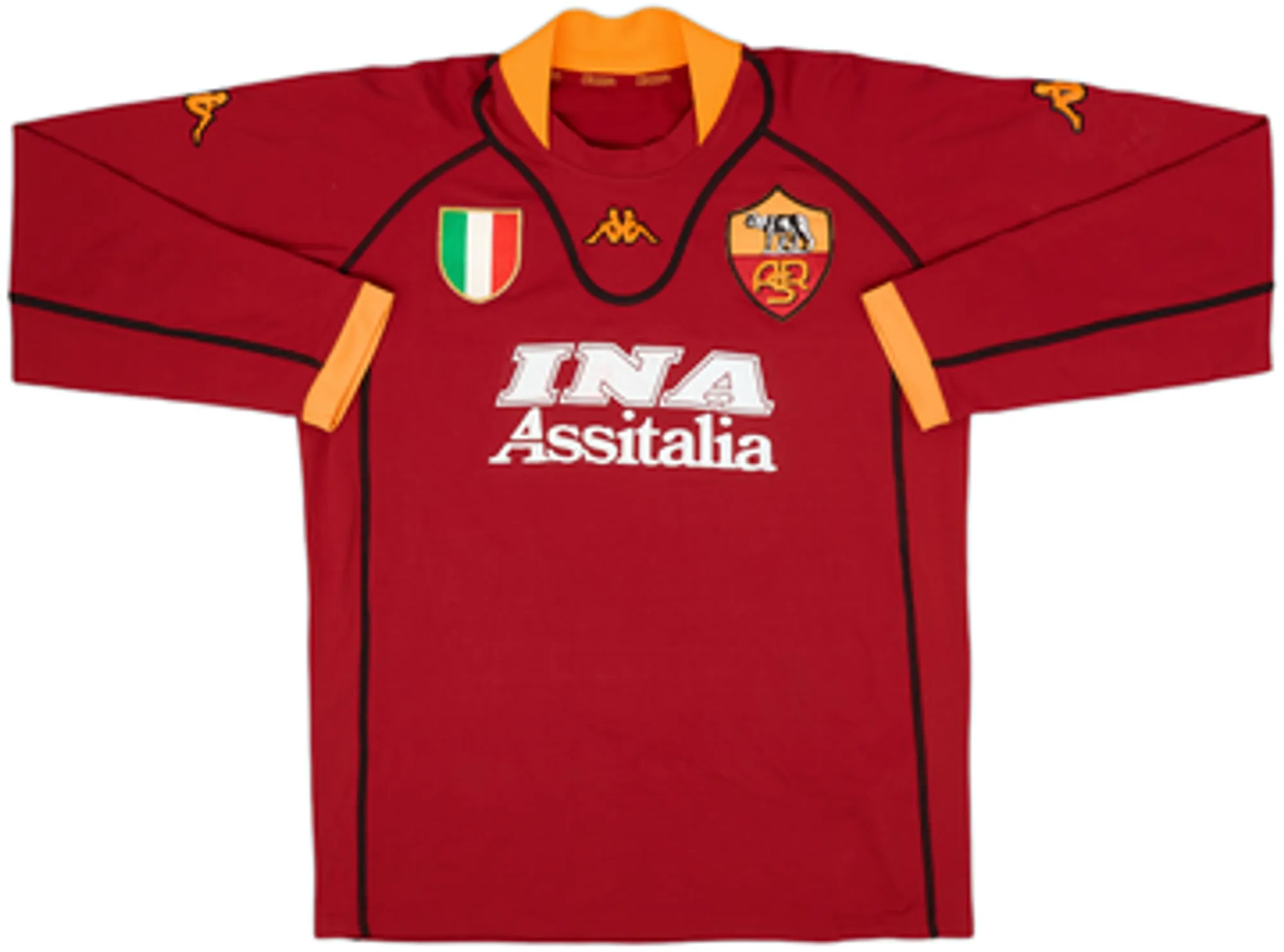 2001-02 Roma Home L/S Shirt Totti #10 - 5/10 - (L)