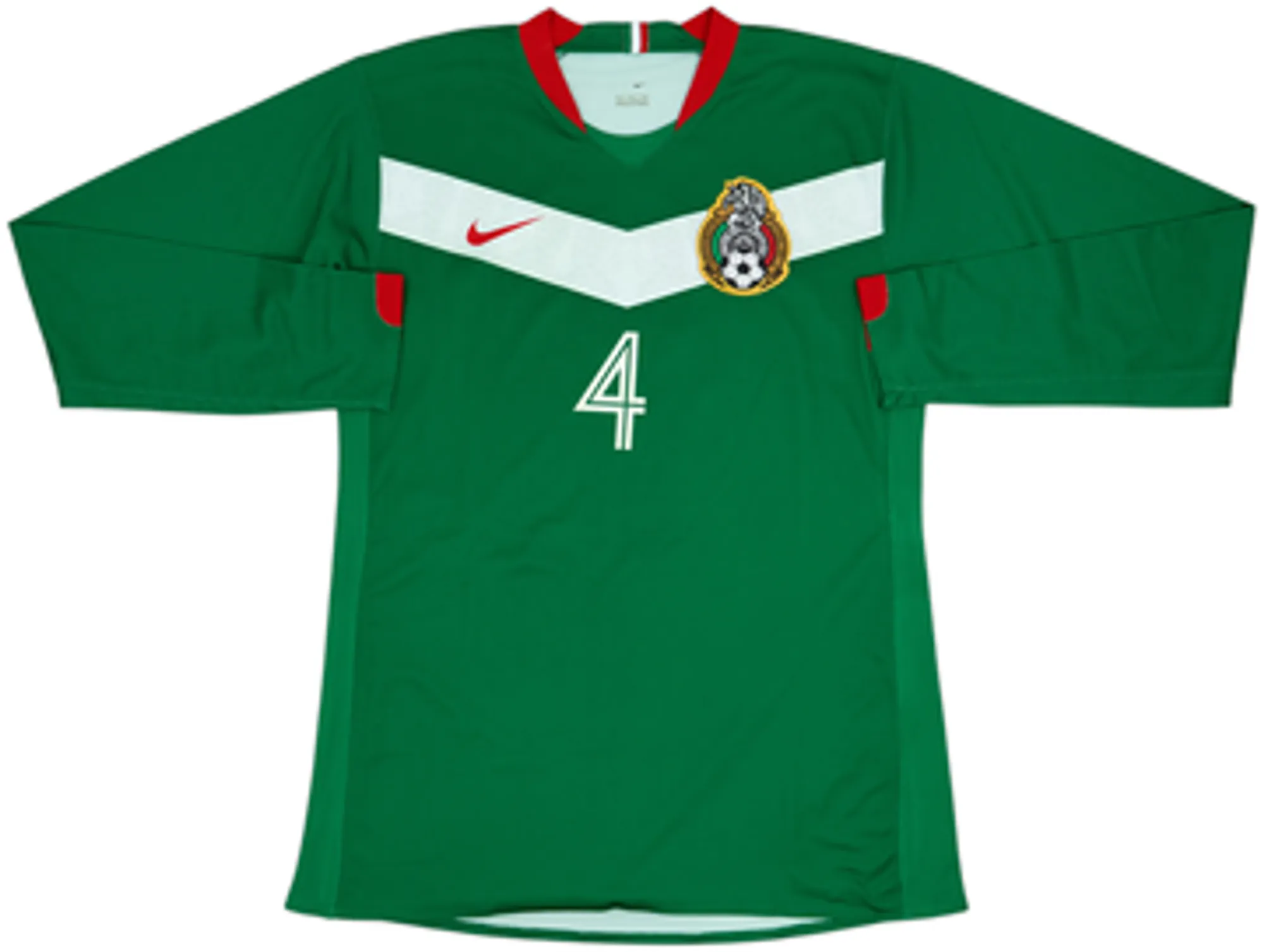 2006-07 Mexico Player Issue Home L/S Shirt R.Marquez #4 - 5/10 - (L)