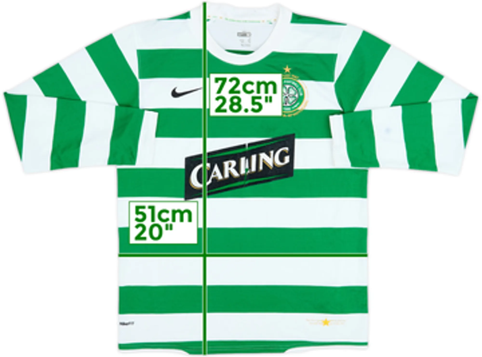 2007-08 Celtic Home L/S Shirt - 4/10 - (M)