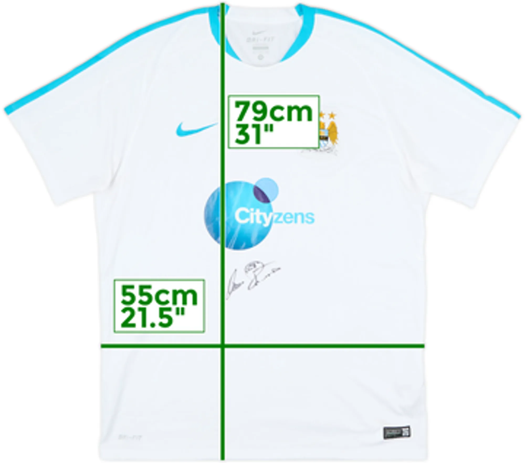 2016-17 Manchester City Player Issue Signed Nike Training Shirt - 6/10 - (XL)