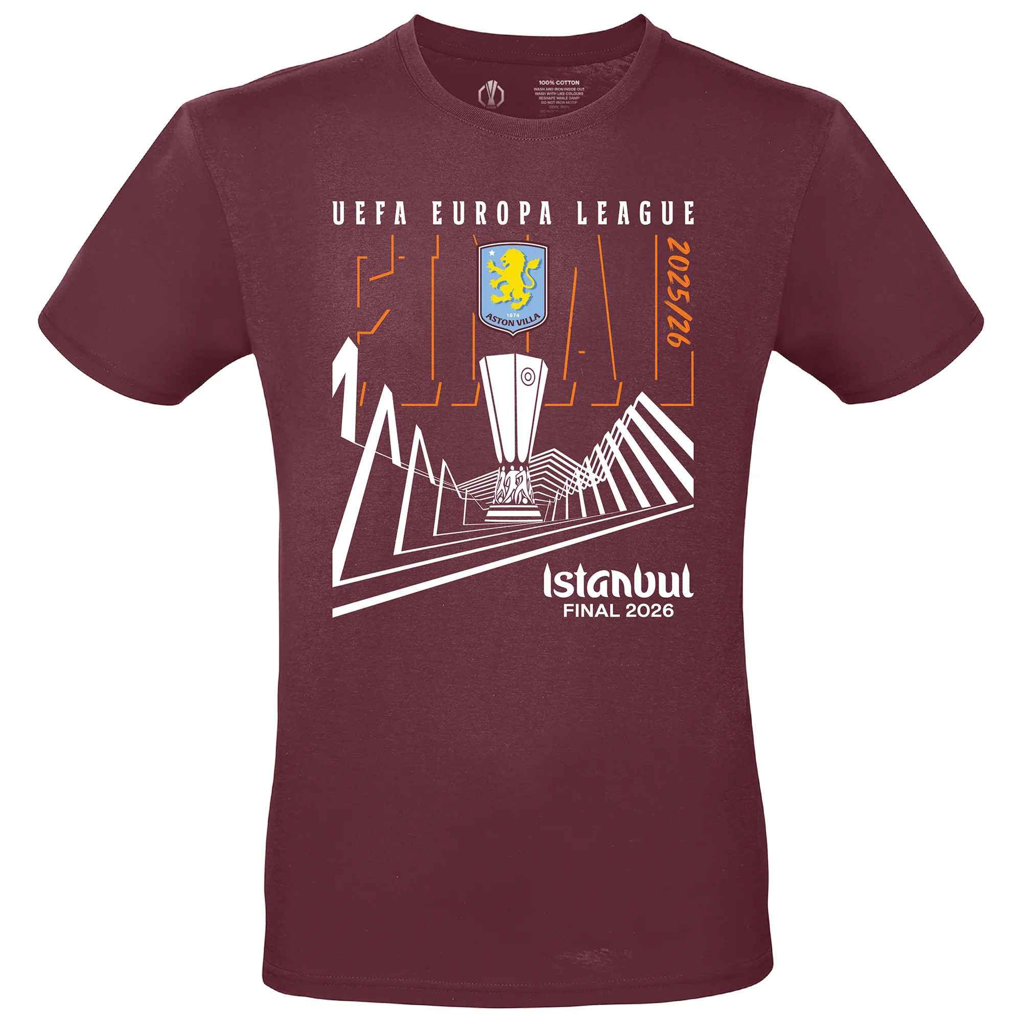 Aston Villa UEFA Europa League Istanbul Final 2026 T-Shirt - Claret