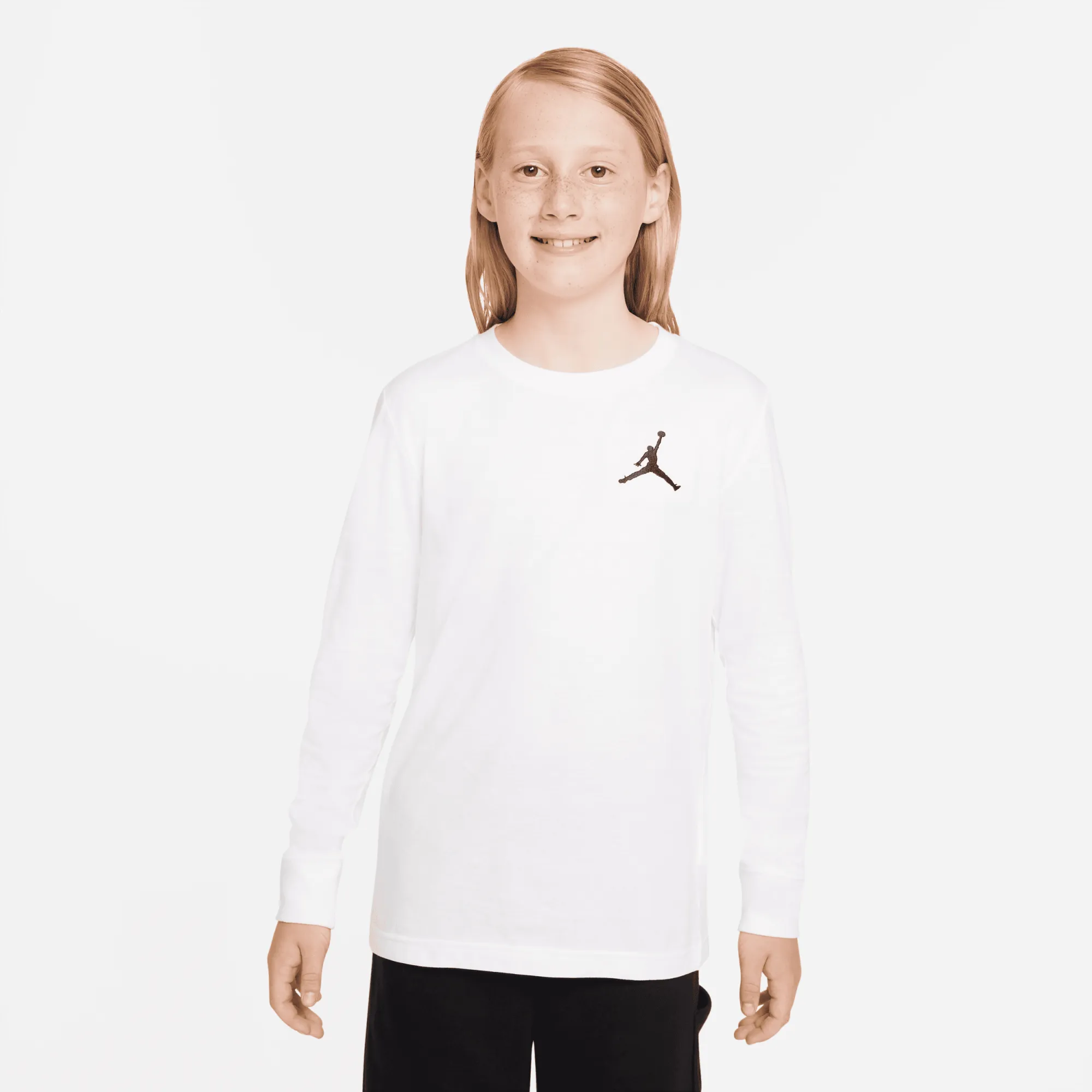 Nike Jordan Older Kids' Jumpman Air Embroidered Long-Sleeved T-Shirt - White