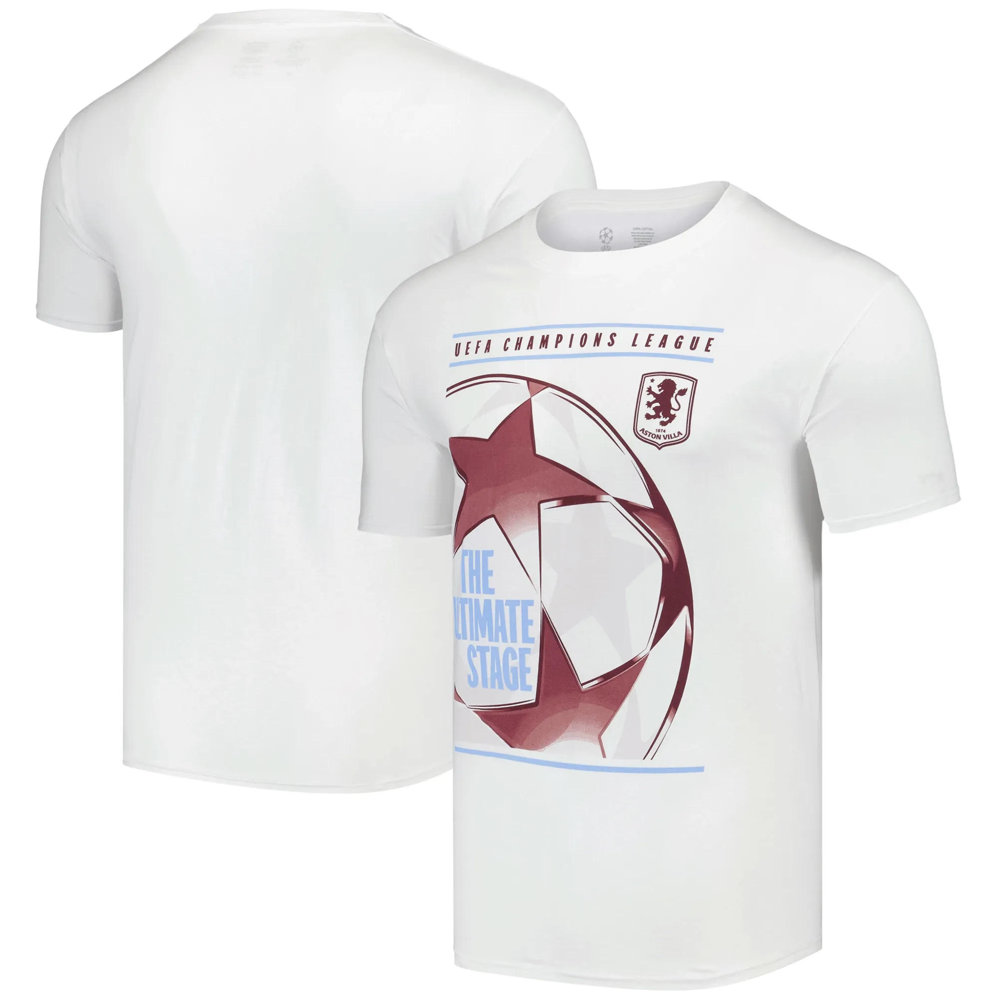 Aston Villa UEFA Champions League T-Shirt - White - Mens | 242890