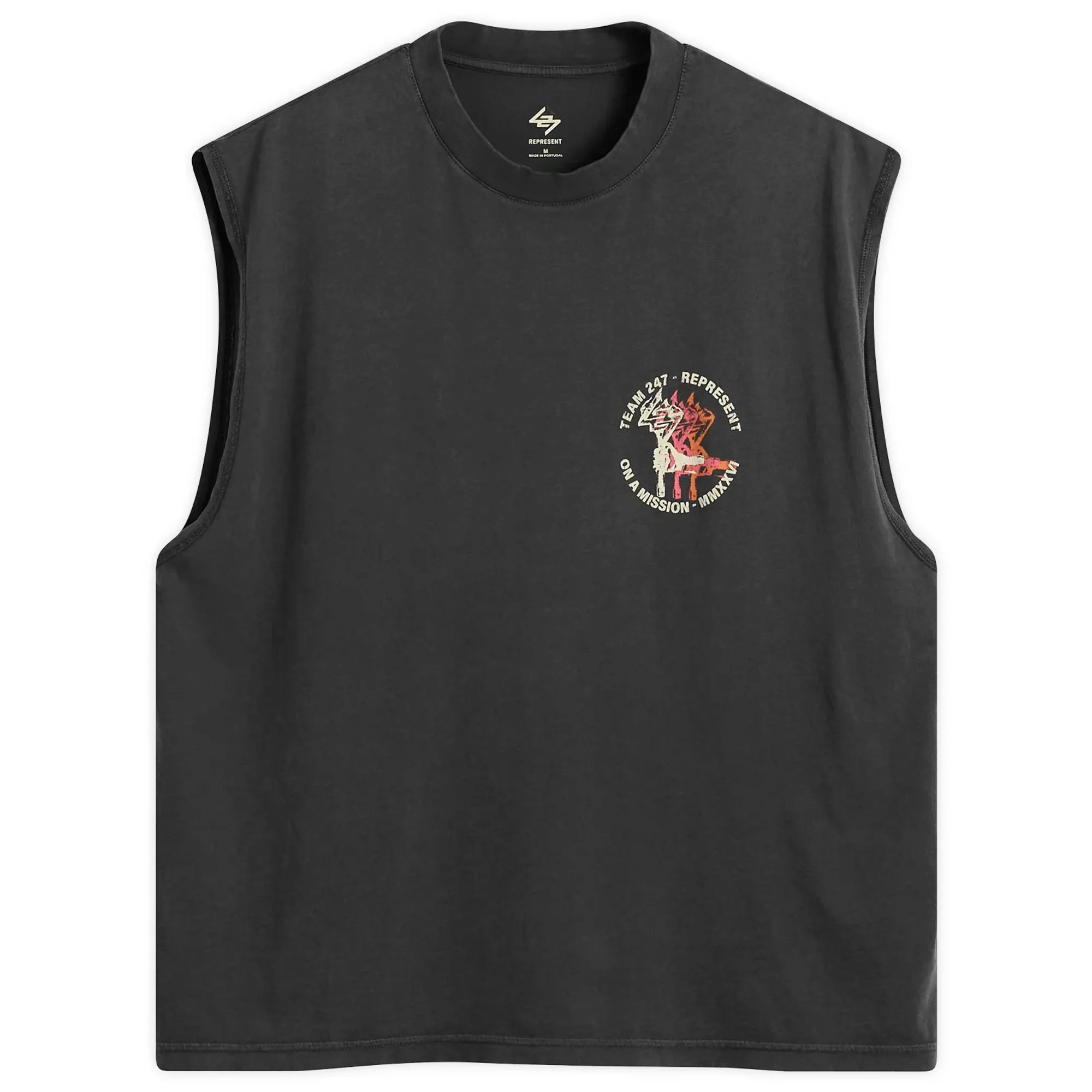 Represent 247 Men's Torch Crop Tank Washed Black