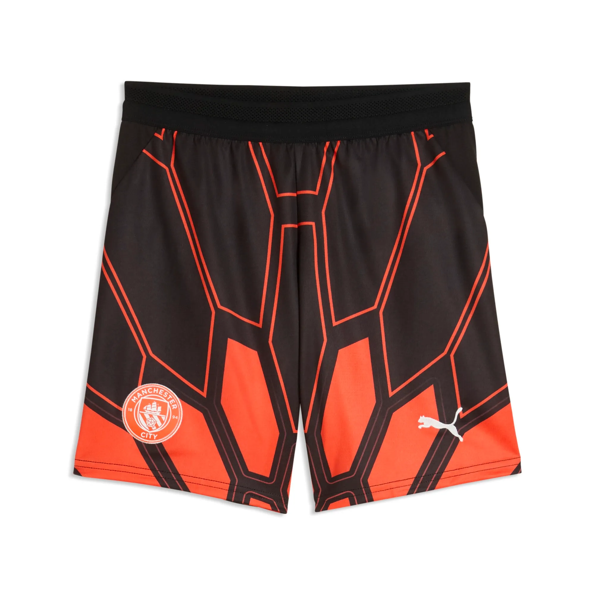 Manchester City Goalkeeper Shorts Youth in Orange | Size 11-12 Youth