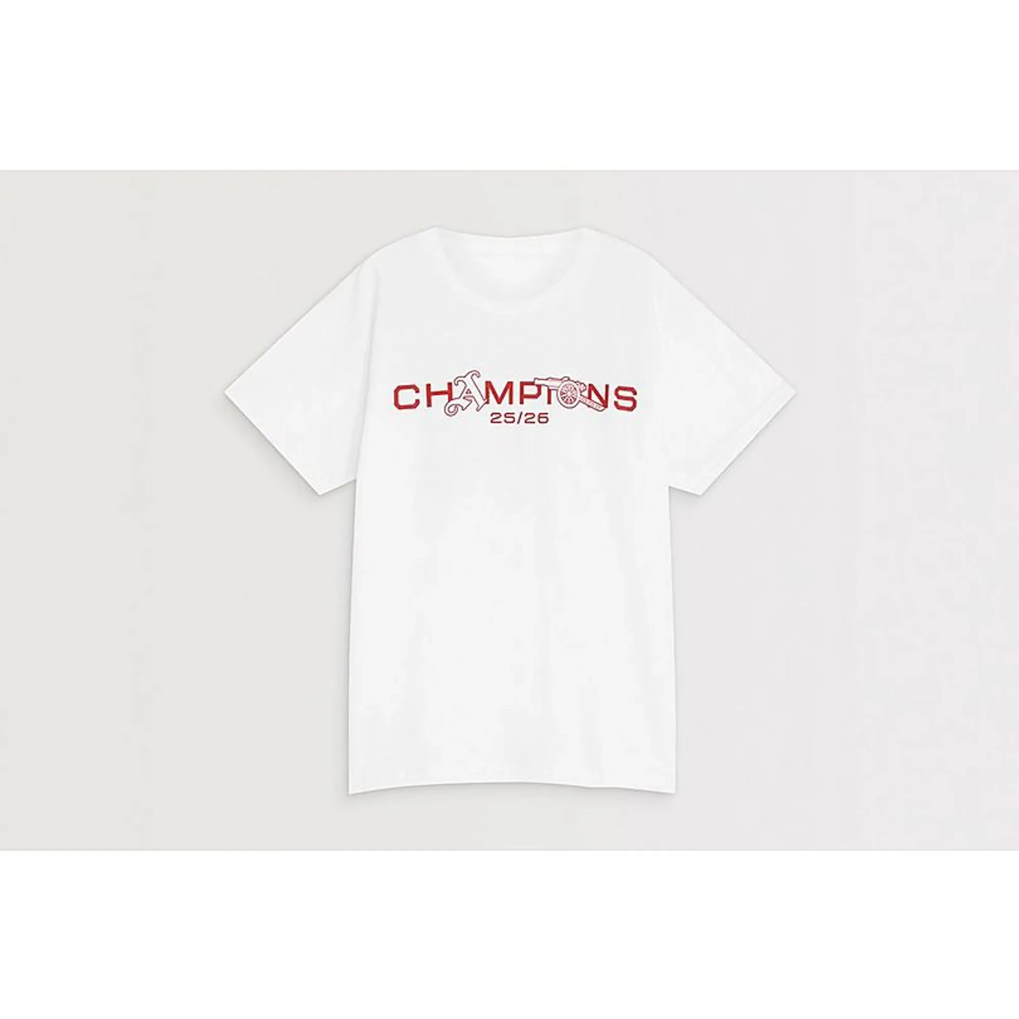 Arsenal Kids Champions Squad 25/26 White Crew T-Shirt, White