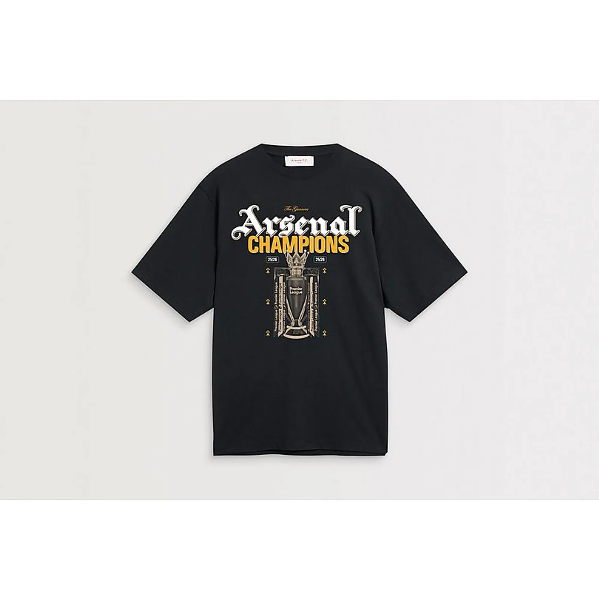 Arsenal Premier League Champions 25/26 Black Crew T-Shirt, Black