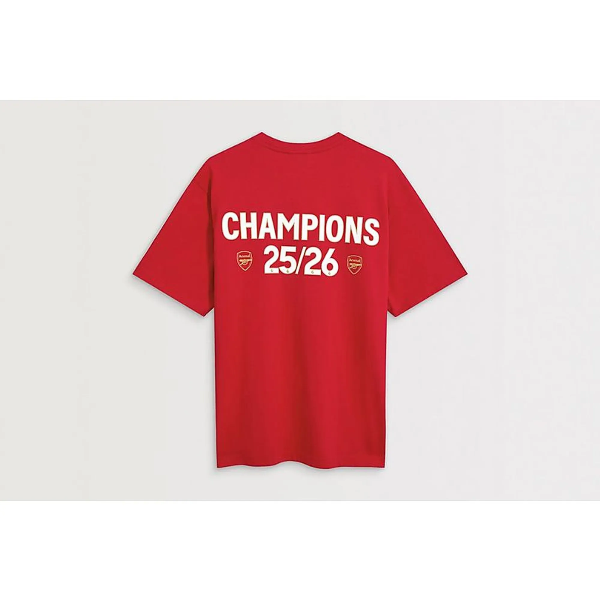 Arsenal Champions 25/26 Red Crew T-Shirt, Red