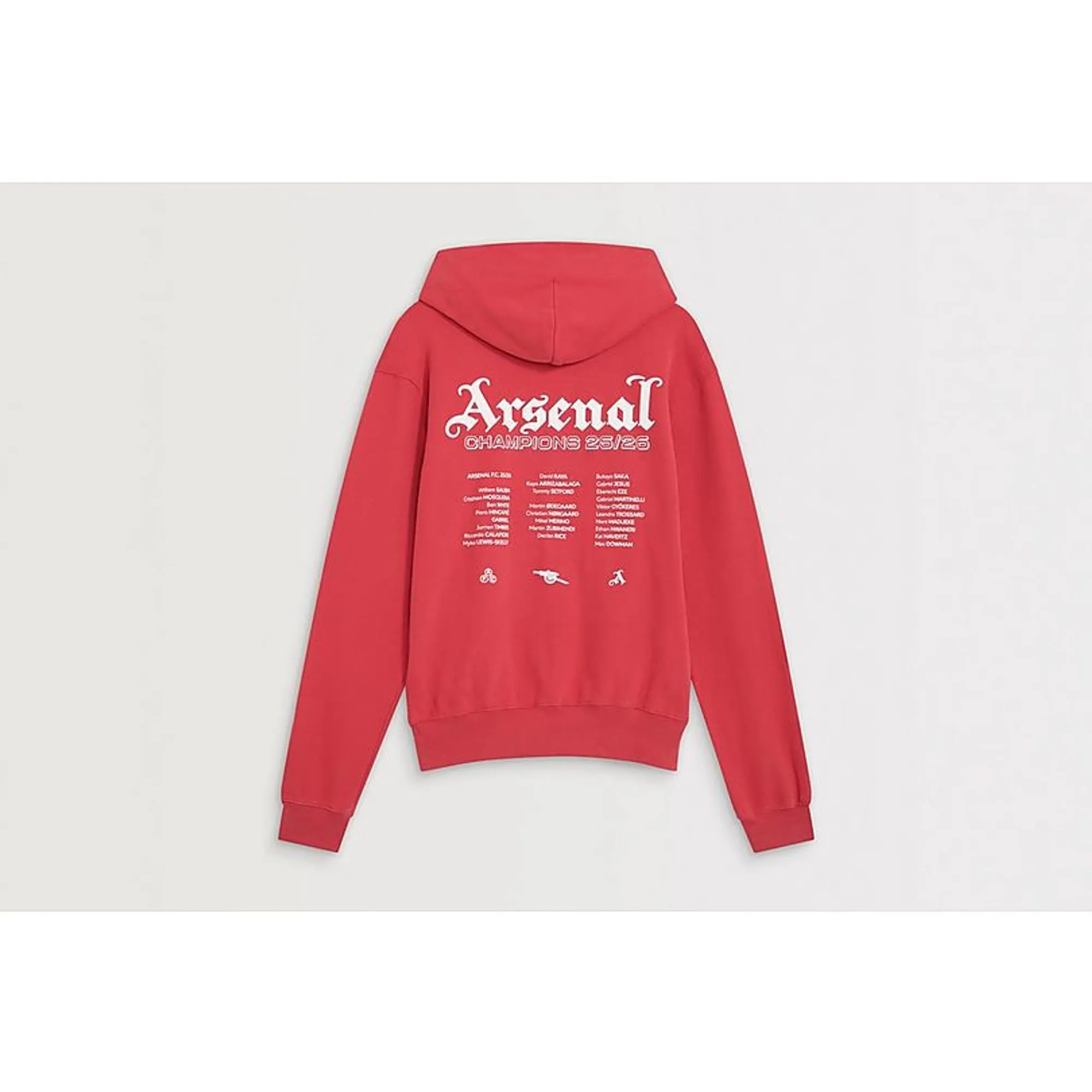 Arsenal Champions Squad 25/26 Red Hoodie, Red