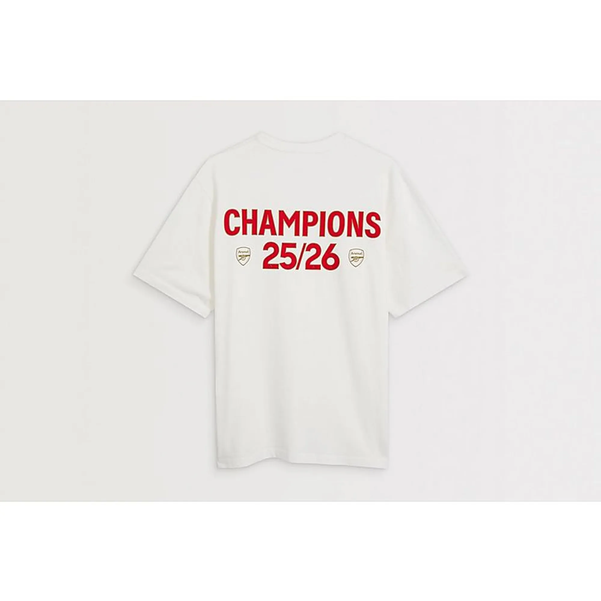 Arsenal Champions 25/26 White Crew T-Shirt, White