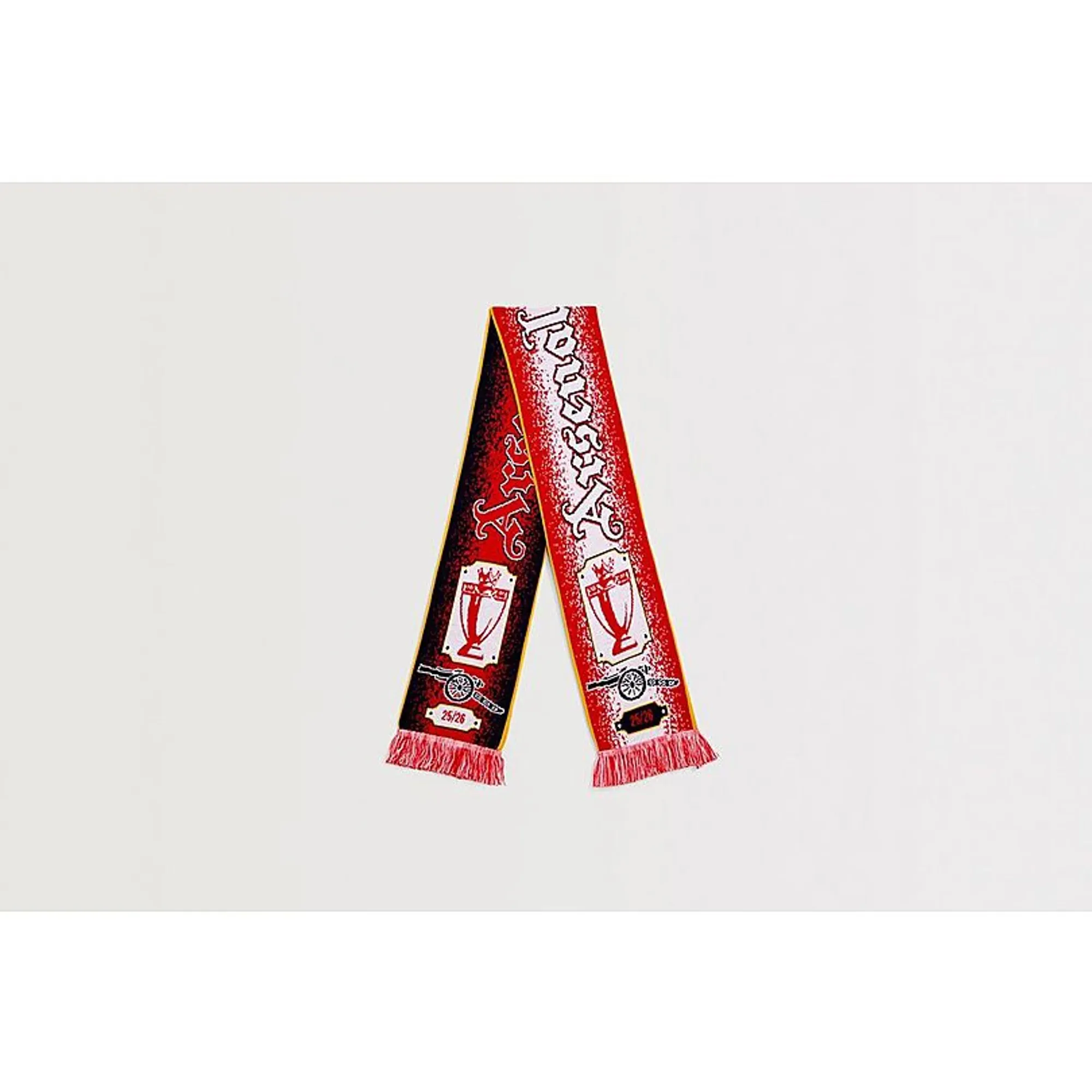Arsenal Champions 25/26 Gothic Trophy Scarf, Red