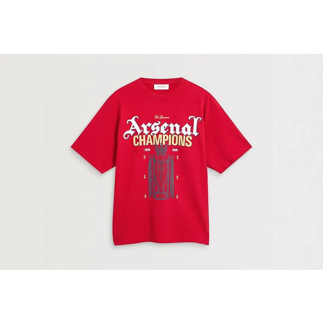 Arsenal Premier League Champions 25/26 Red Crew T-Shirt, Red