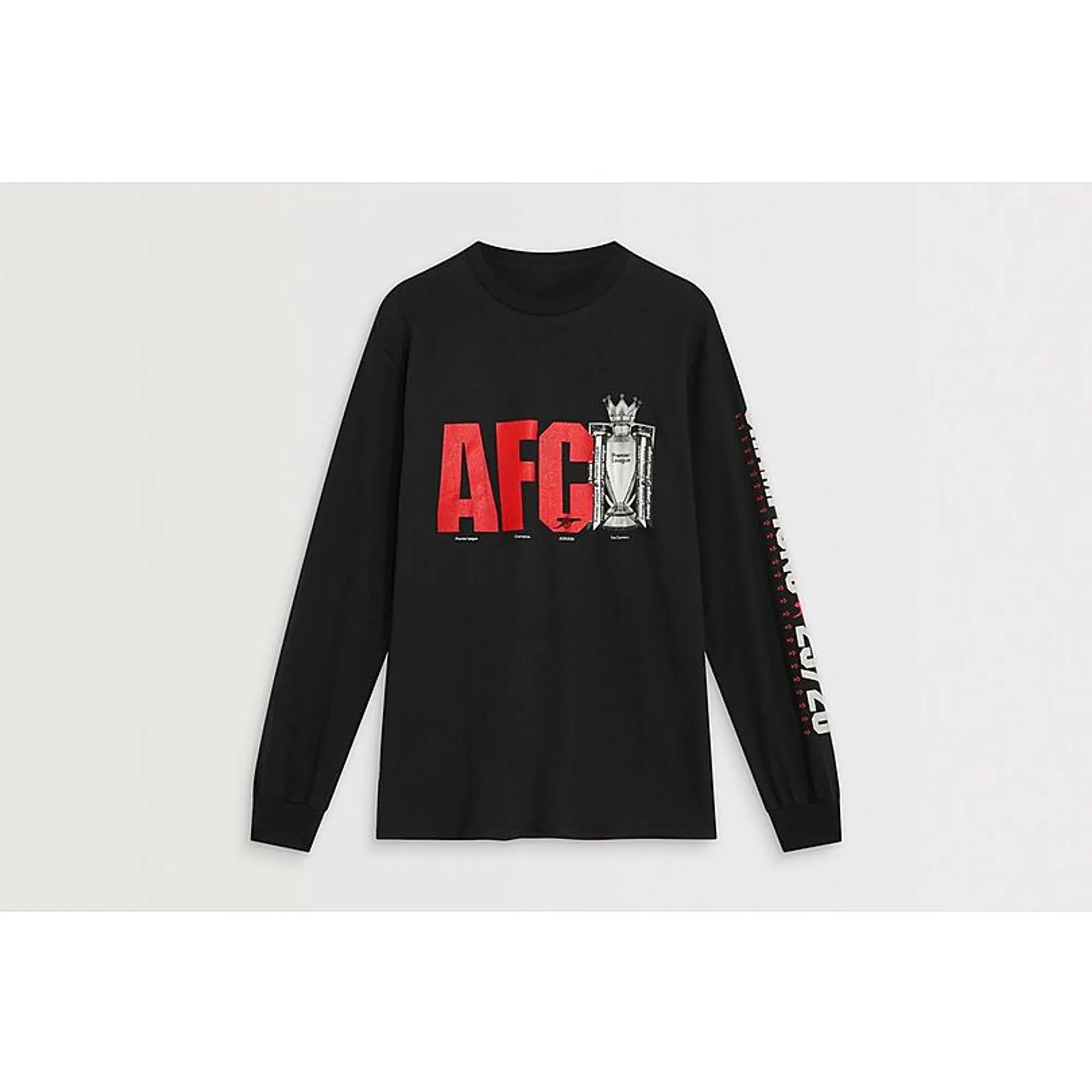 Arsenal Champions 25/26 Black Long Sleeved T-Shirt, Black