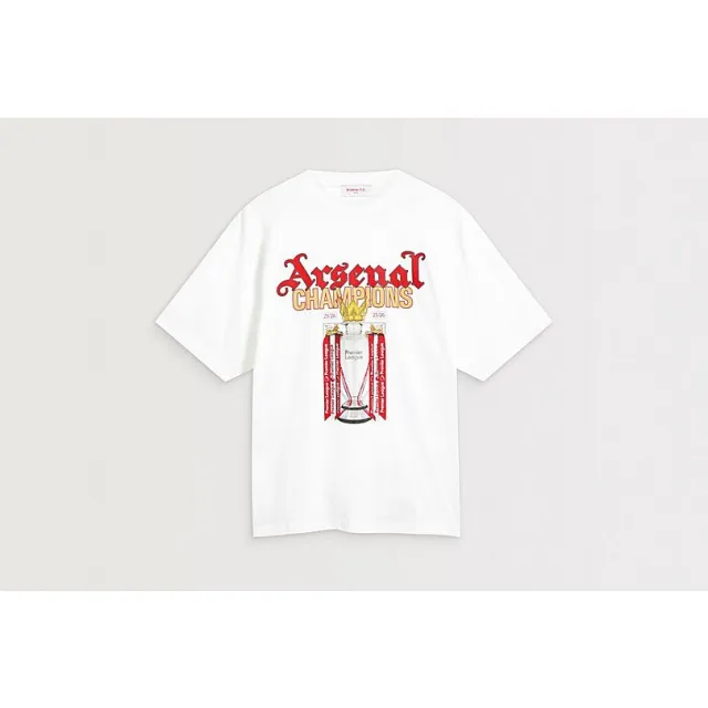 Arsenal Premier League Champions 25/26 White Crew T-Shirt, White